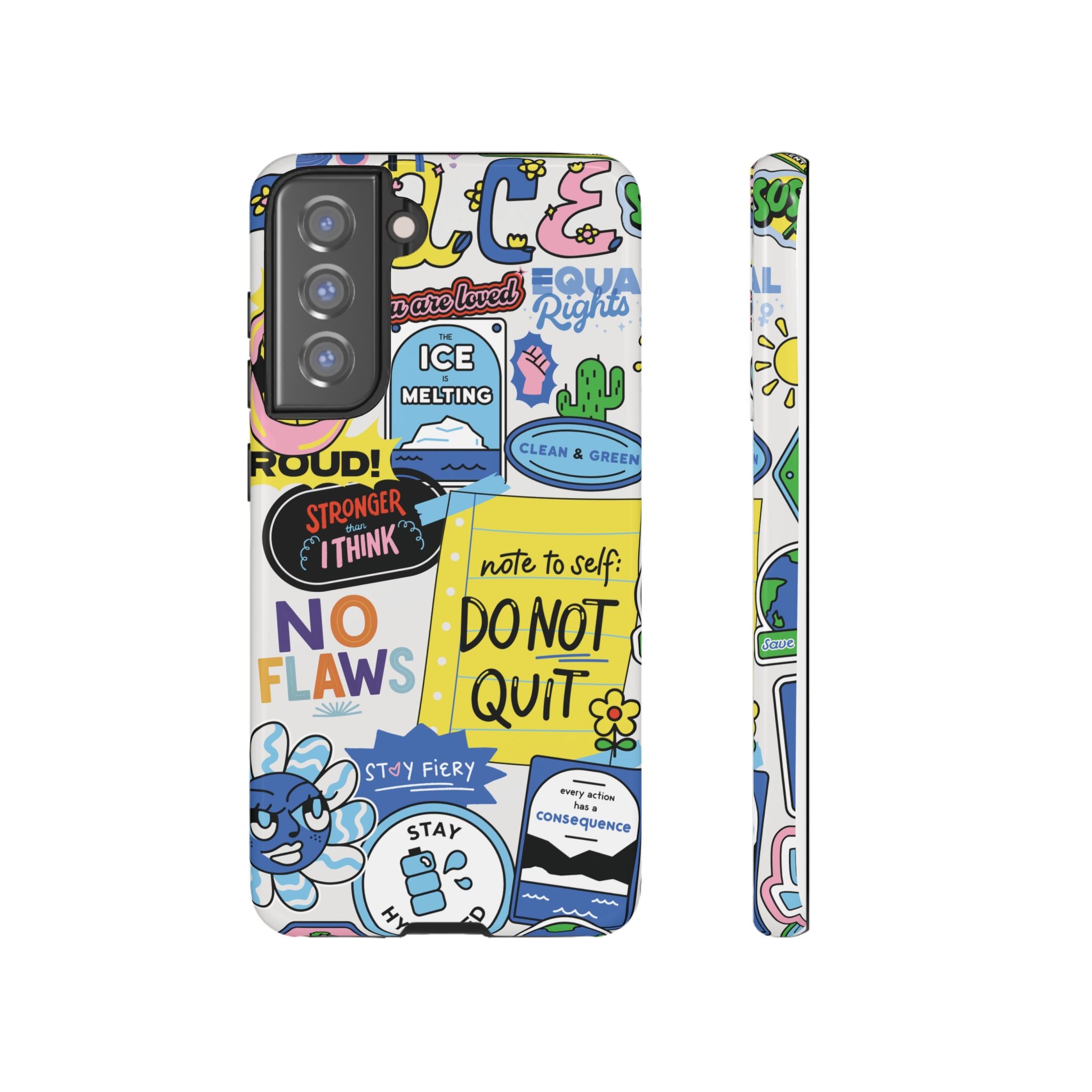 Sticker Collage Phone Case — Motivational "Do Not Quit" Protective Cover