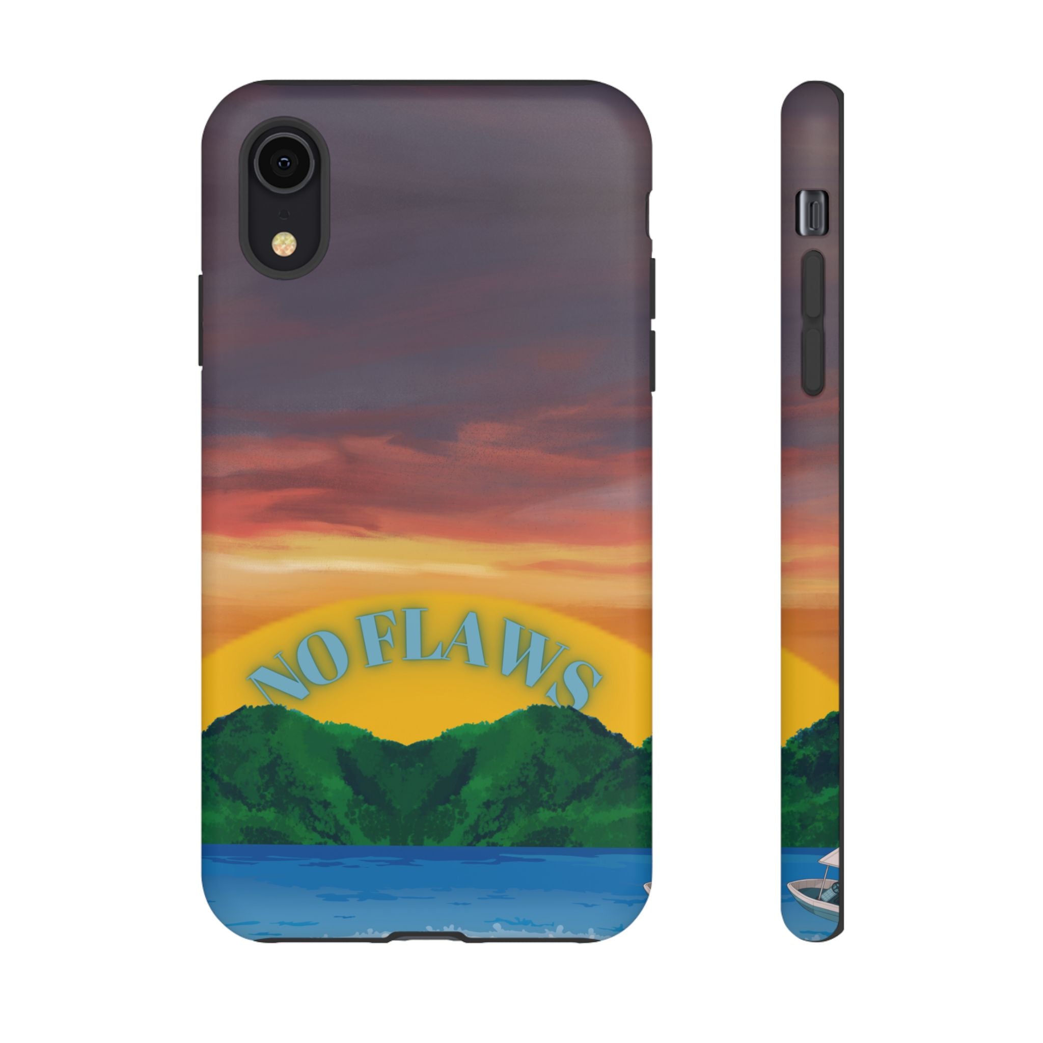 Sunset 'No Flaws' Tough Phone Case — Tropical Beach Protective Cover