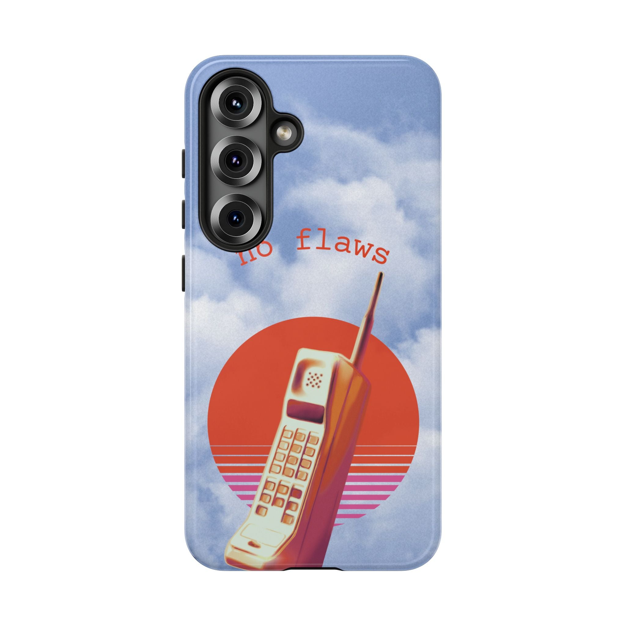 Retro “No Flaws” Phone Tough Case — Vintage 90s Aesthetic Protective Phone Case