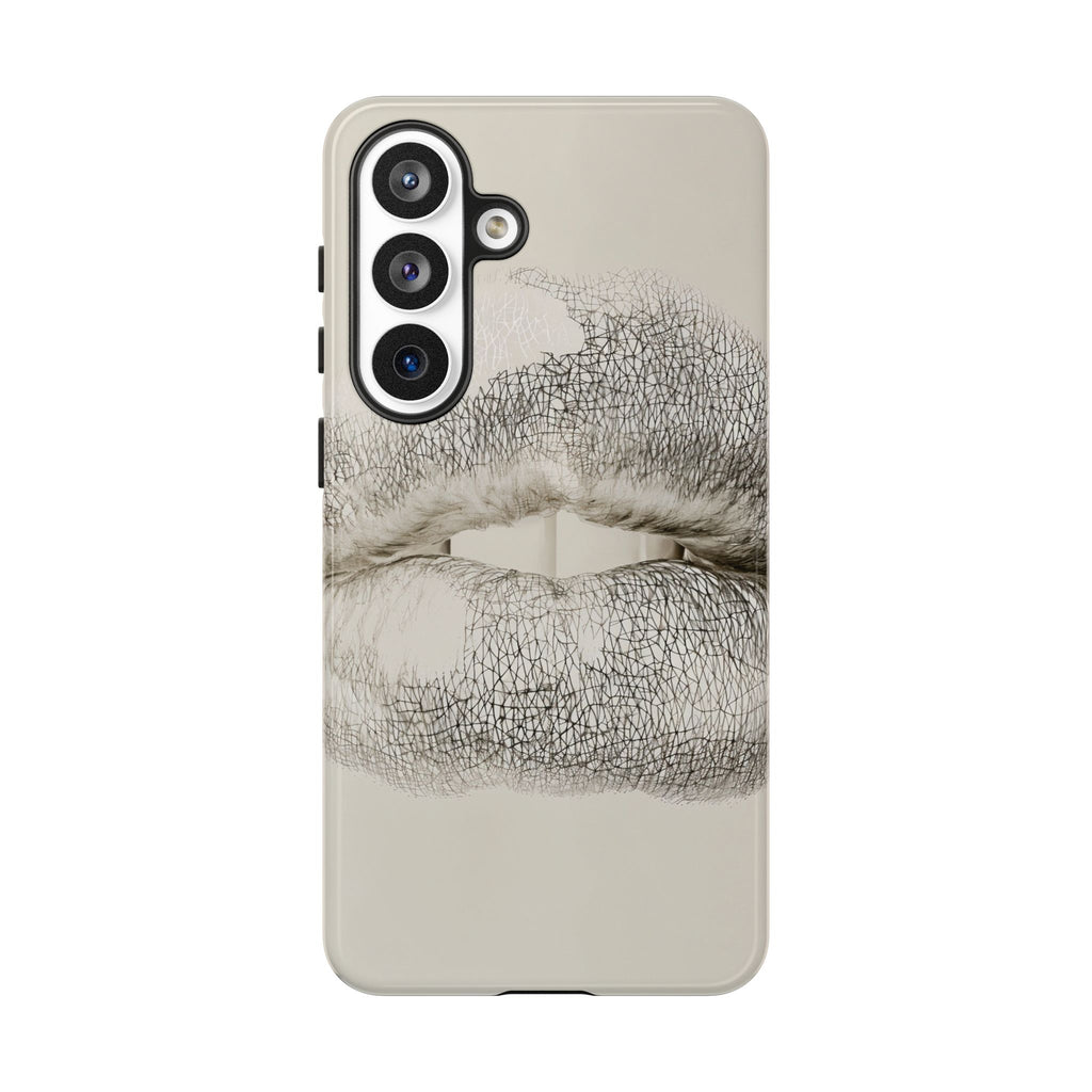 Kiss Print Tough Phone Case – Minimalist Lip Art Protective Cover
