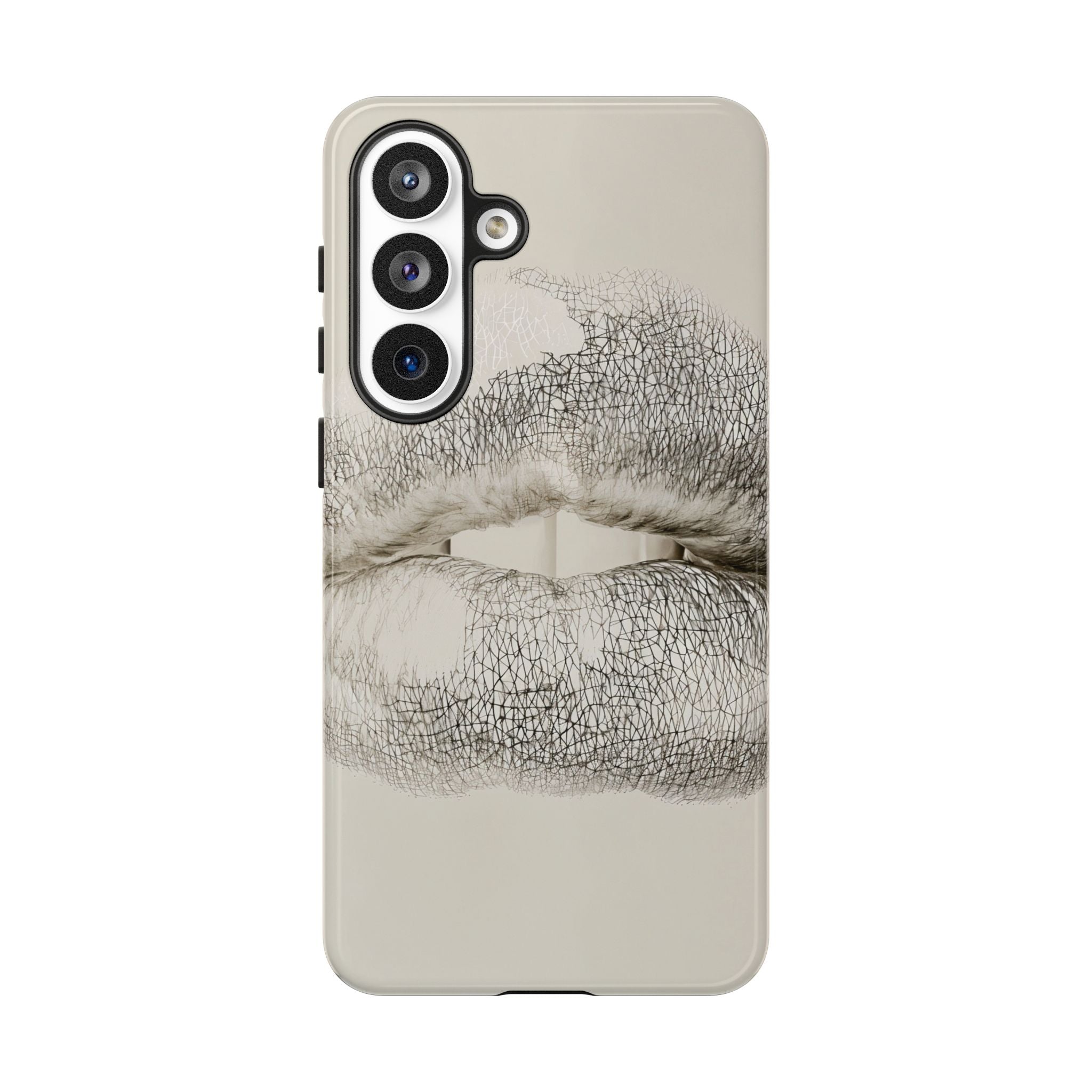 Kiss Print Tough Phone Case – Minimalist Lip Art Protective Cover
