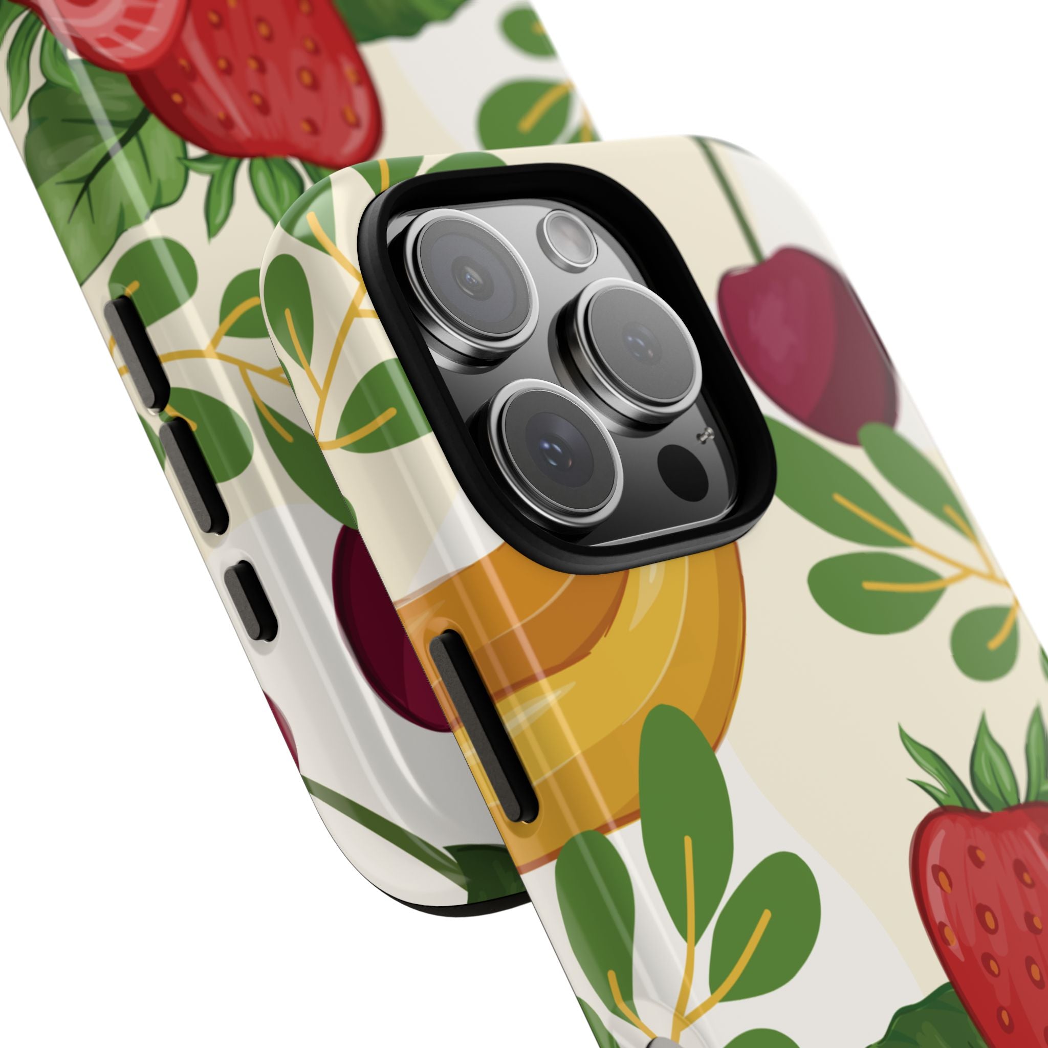 Fruit Pattern Tough Case — Floral Strawberry & Banana Phone Cover