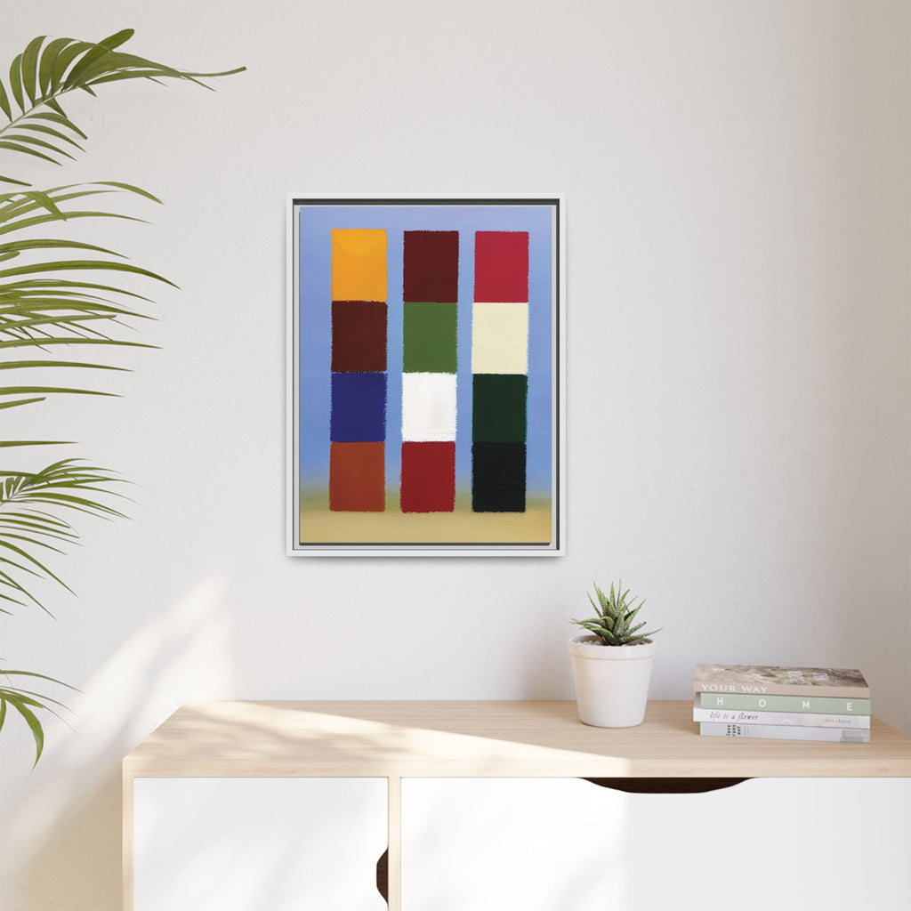 Framed Matte Canvas - Abstract Color Block Wall Art