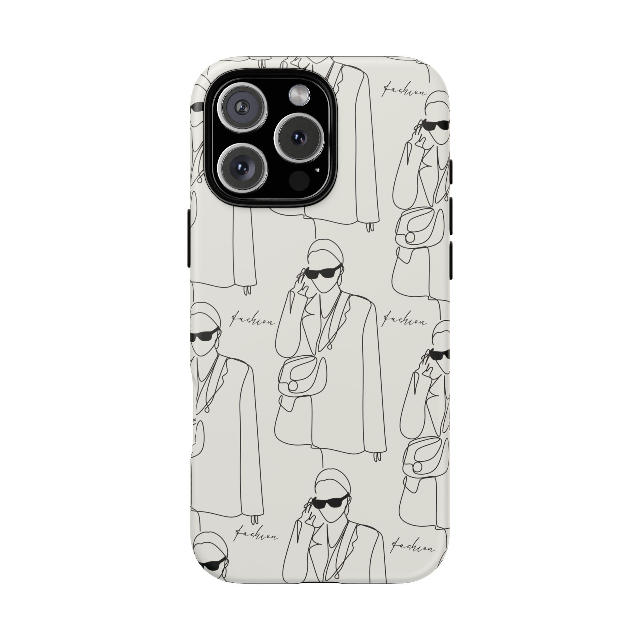 Fashion Sketch Phone Case — Minimalist Chic Designer Pattern