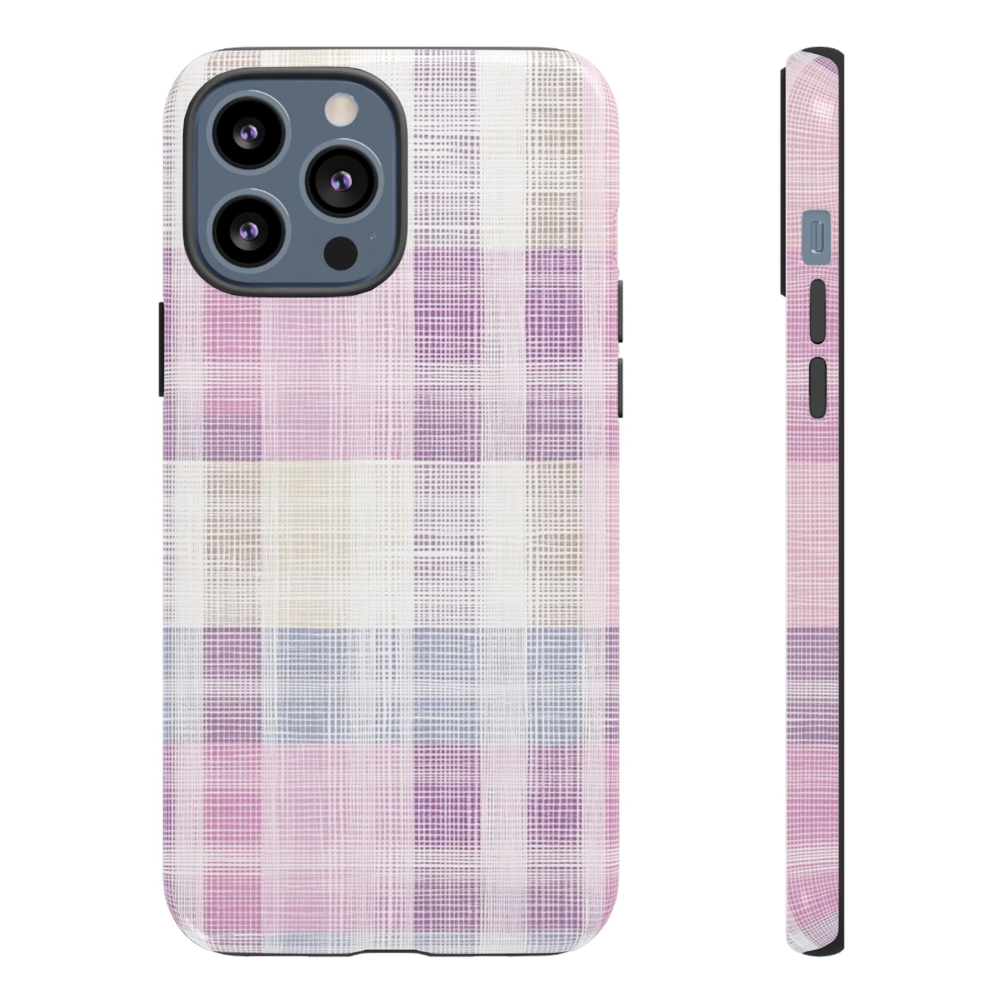 Pink Plaid Phone Case, Trendy Accessories, Birthday, Everyday Use, Tough Cases