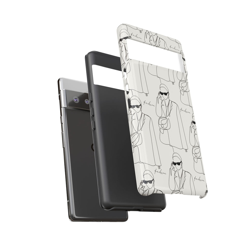 Fashion Sketch Phone Case — Minimalist Chic Designer Pattern