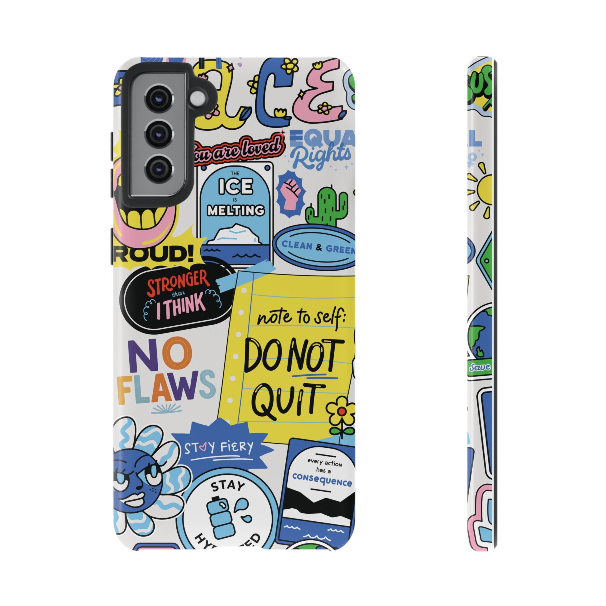 Sticker Collage Phone Case — Motivational "Do Not Quit" Protective Cover