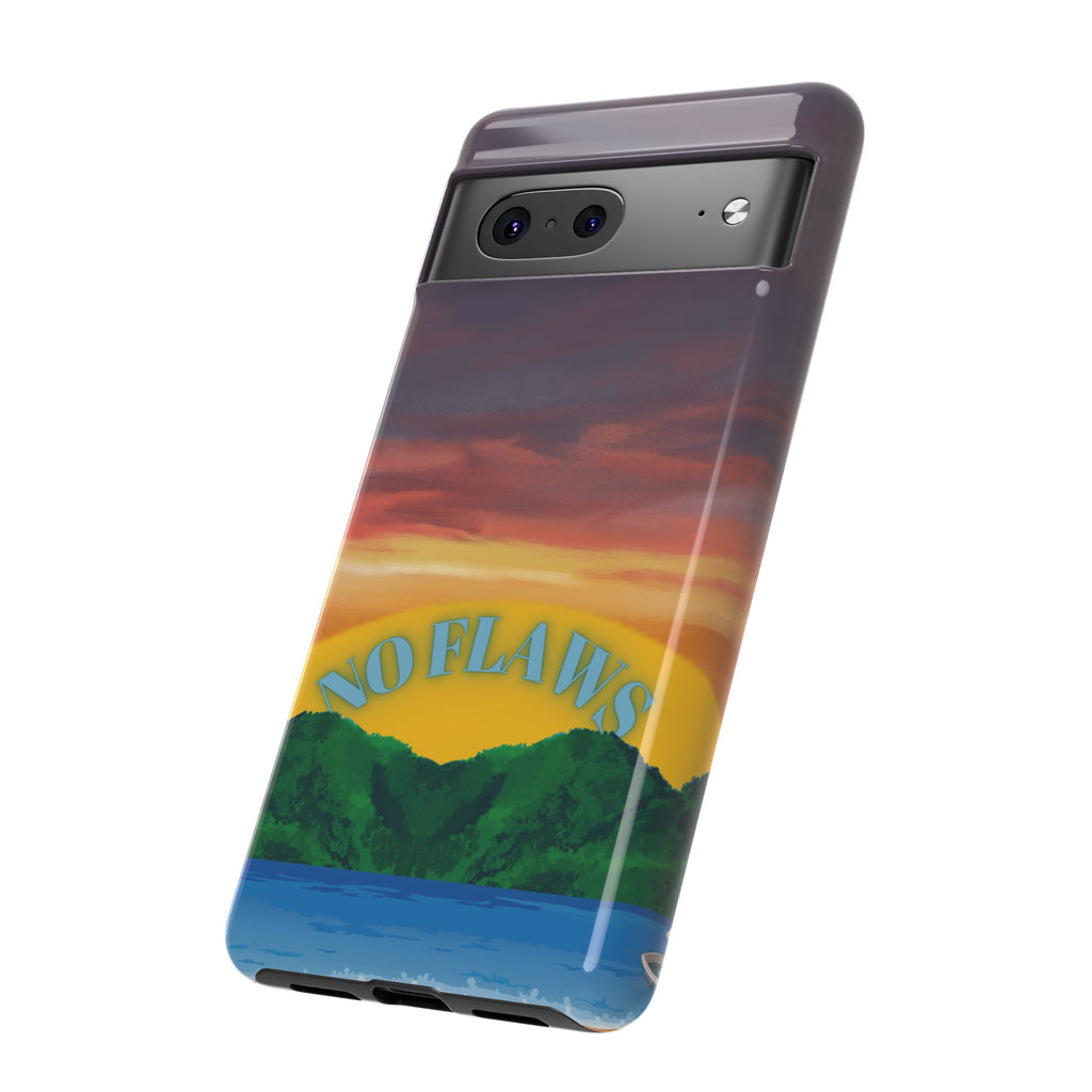 Sunset 'No Flaws' Tough Phone Case — Tropical Beach Protective Cover