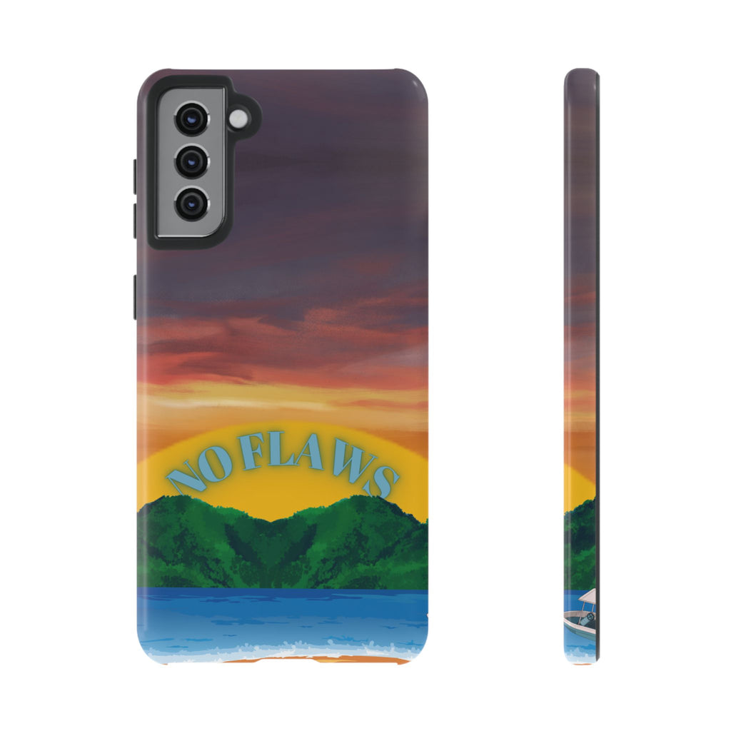 Sunset 'No Flaws' Tough Phone Case — Tropical Beach Protective Cover