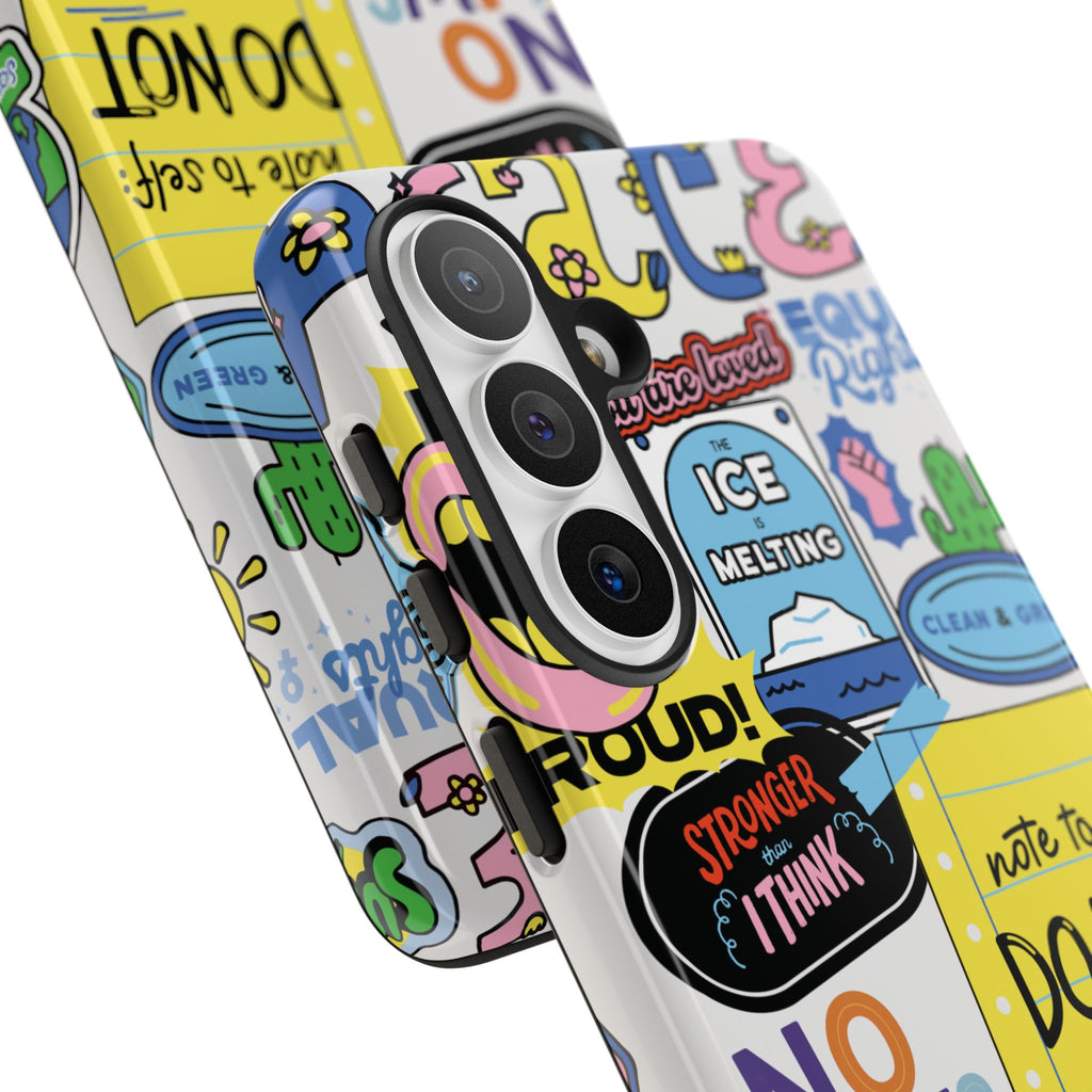 Sticker Collage Phone Case — Motivational "Do Not Quit" Protective Cover