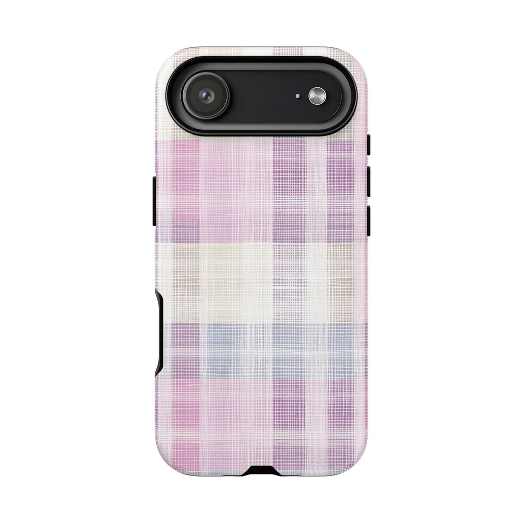 Pink Plaid Phone Case, Trendy Accessories, Birthday, Everyday Use, Tough Cases