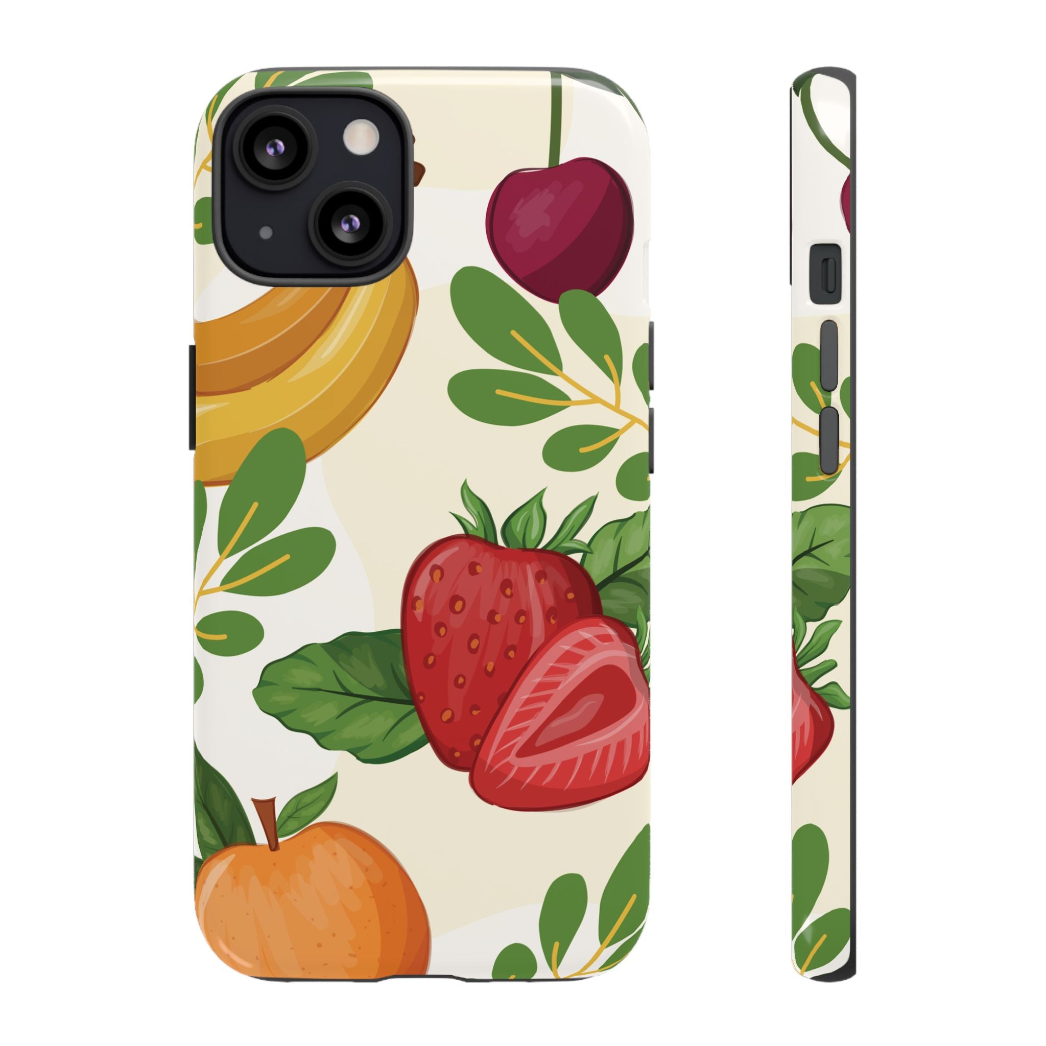 Fruit Pattern Tough Case — Floral Strawberry & Banana Phone Cover