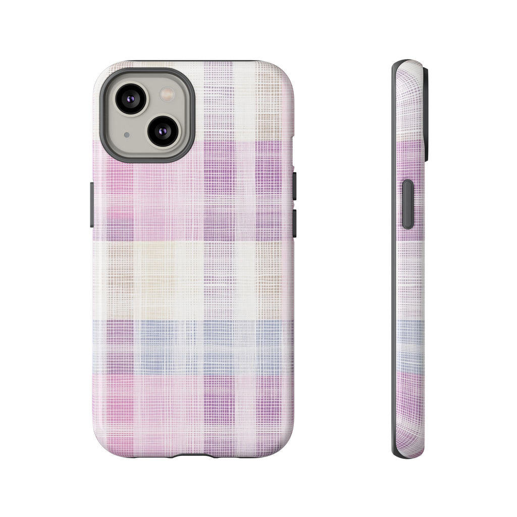 Pink Plaid Phone Case, Trendy Accessories, Birthday, Everyday Use, Tough Cases