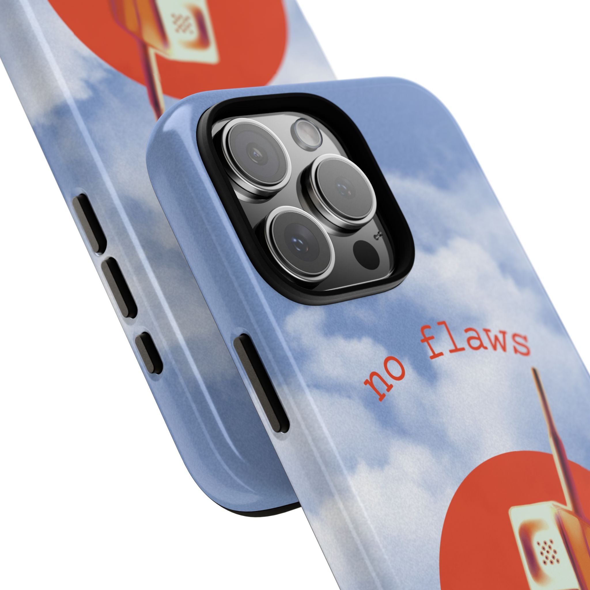 Retro “No Flaws” Phone Tough Case — Vintage 90s Aesthetic Protective Phone Case