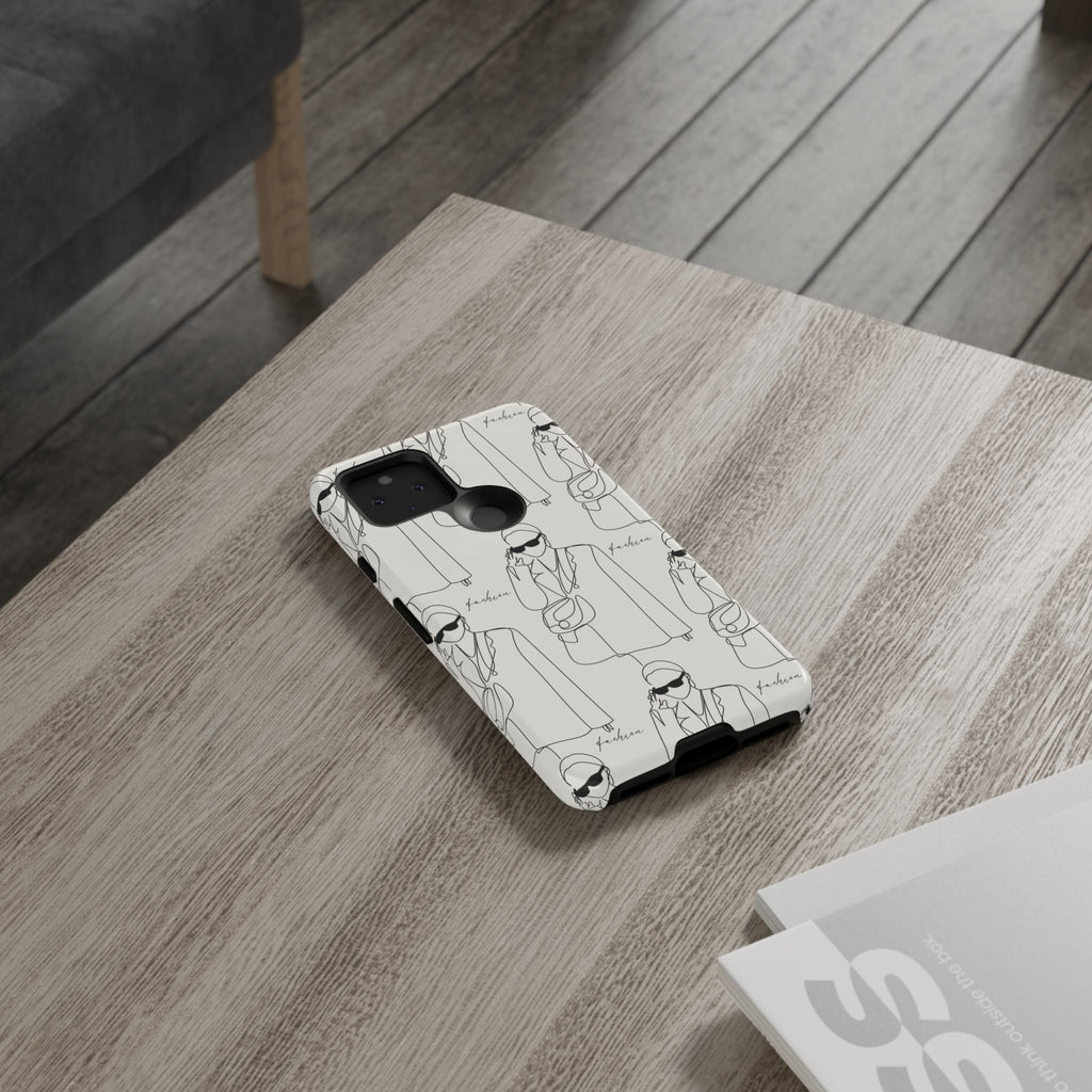 Fashion Sketch Phone Case — Minimalist Chic Designer Pattern