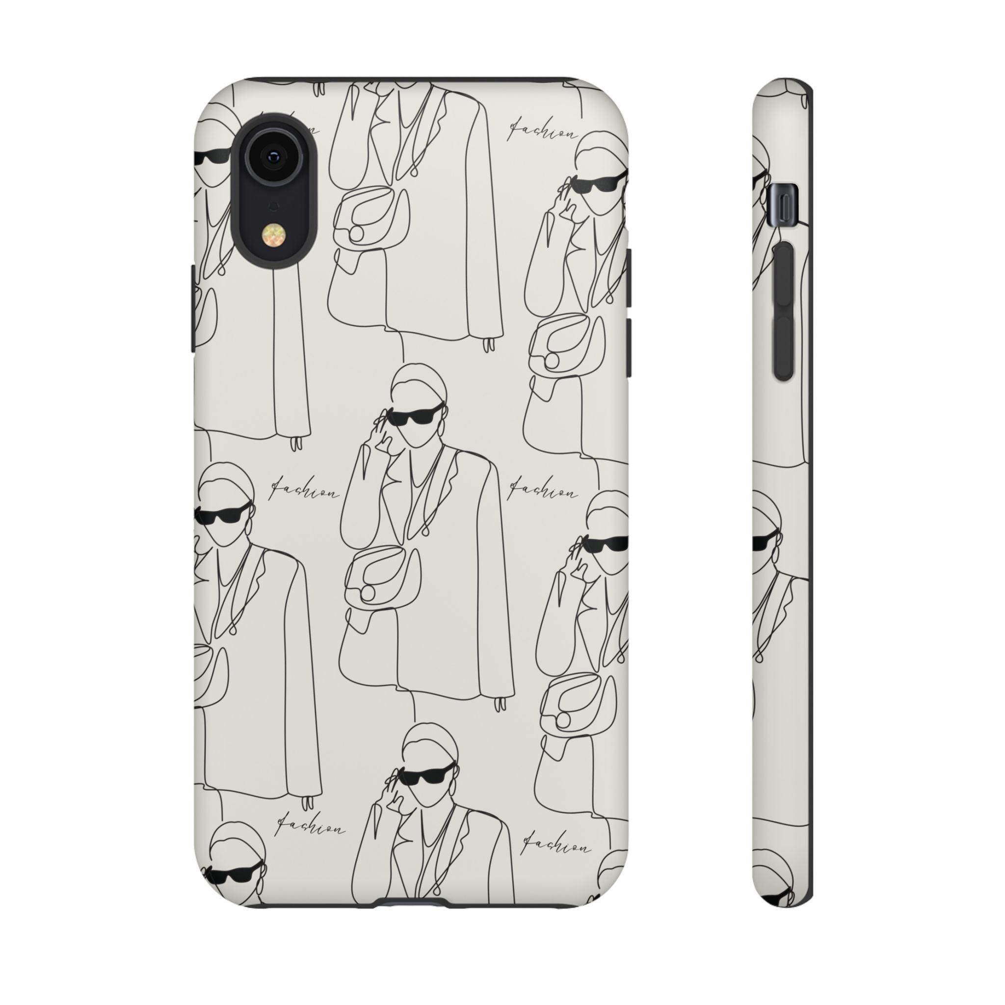 Fashion Sketch Phone Case — Minimalist Chic Designer Pattern