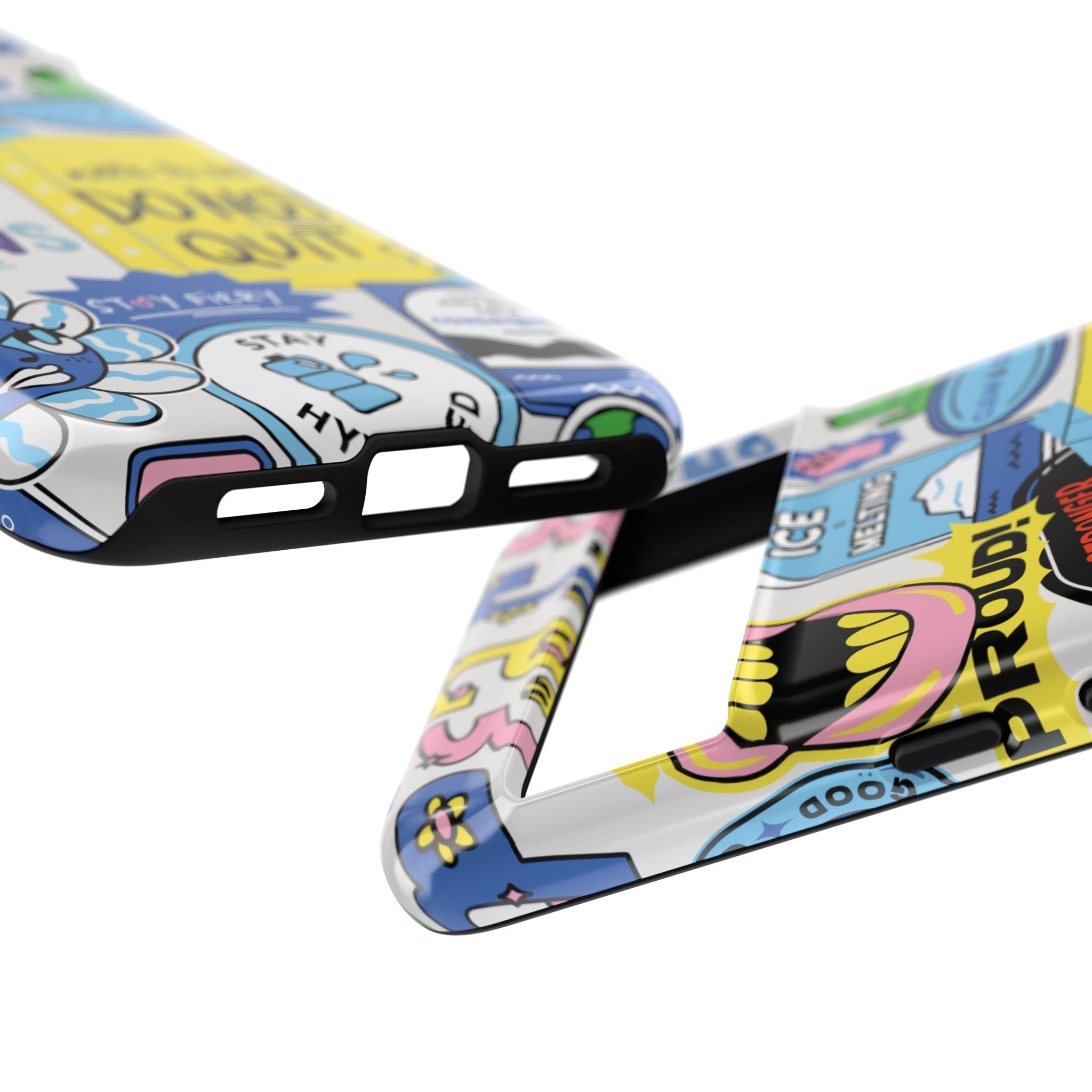 Sticker Collage Phone Case — Motivational "Do Not Quit" Protective Cover