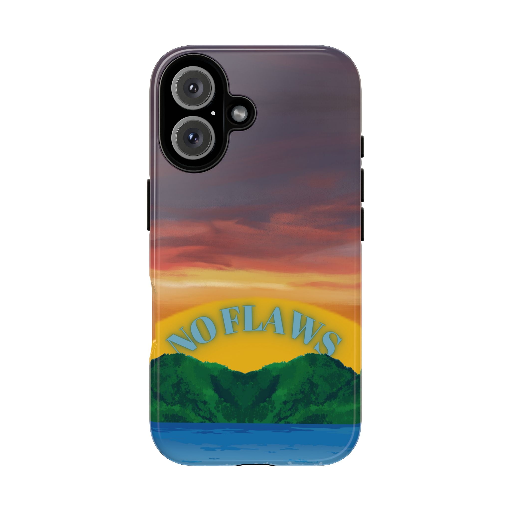 Sunset 'No Flaws' Tough Phone Case — Tropical Beach Protective Cover