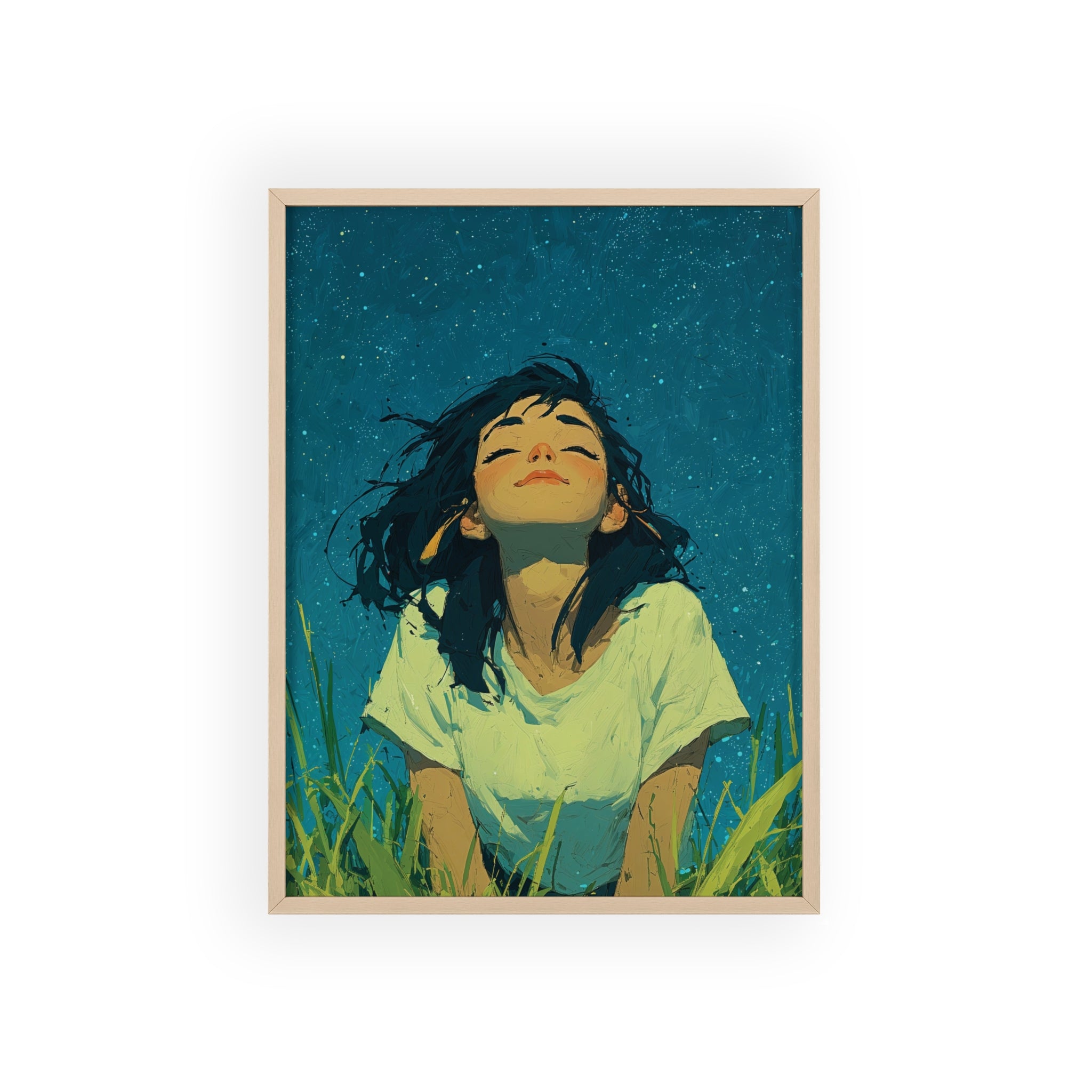 Beneath the Blue: The Joy of Stillness – Framed Art Poster