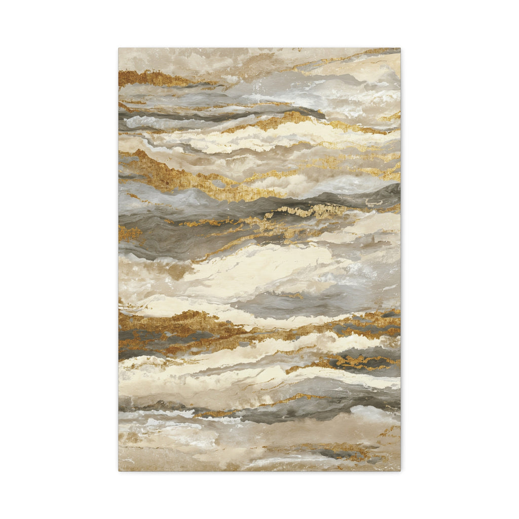 Abstract Gold Marble Canvas Print — Neutral Earth-Tone Wall Art