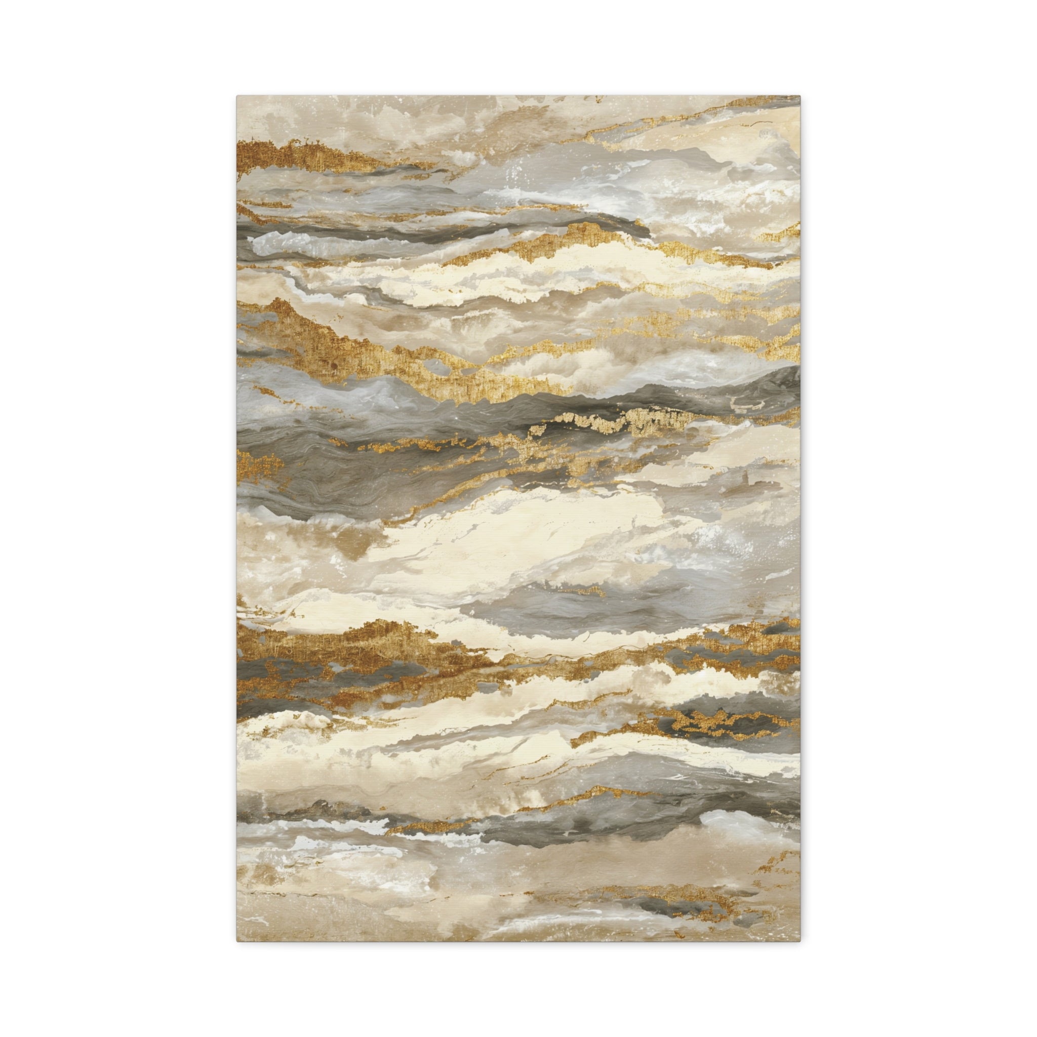 Abstract Gold Marble Canvas Print — Neutral Earth-Tone Wall Art