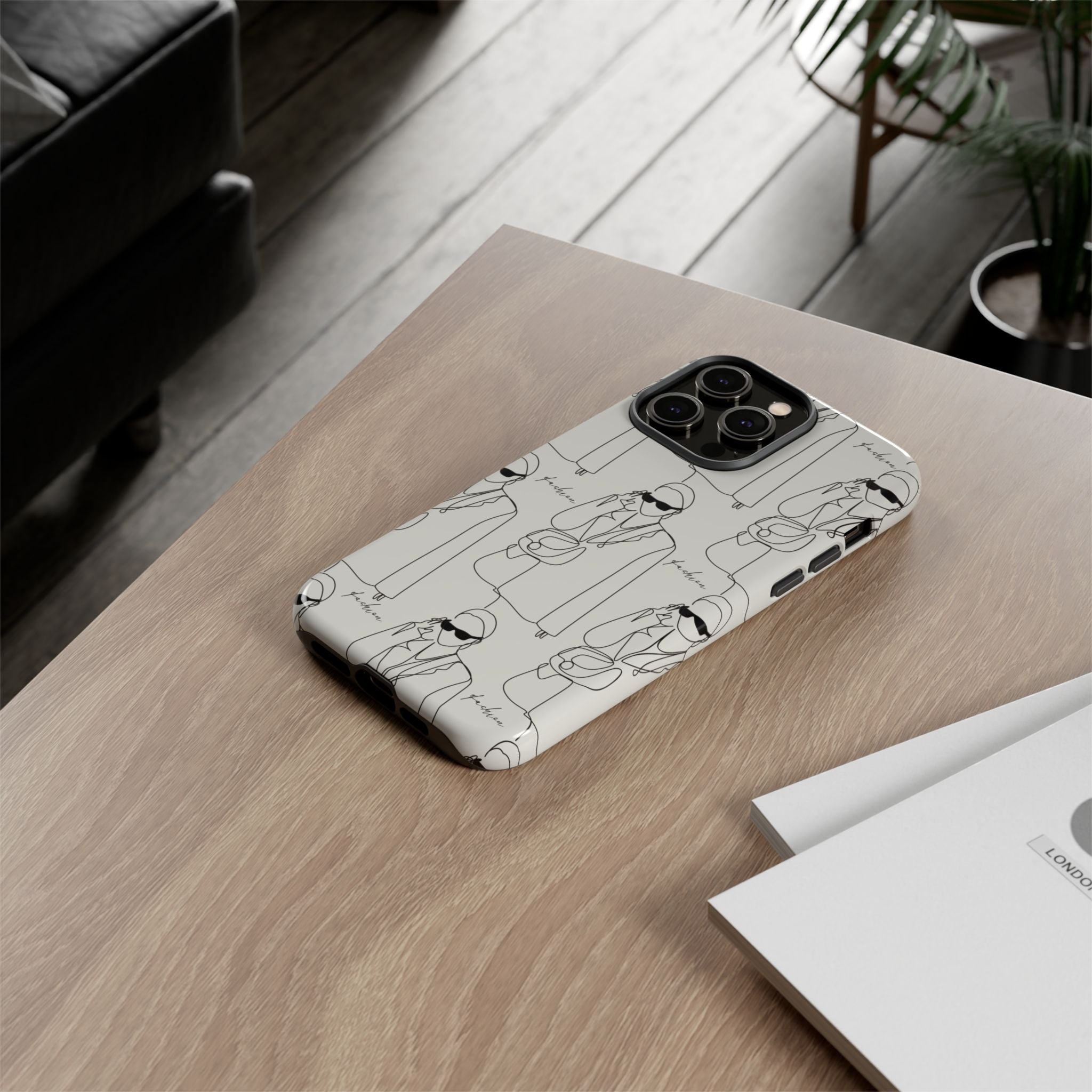 Fashion Sketch Phone Case — Minimalist Chic Designer Pattern