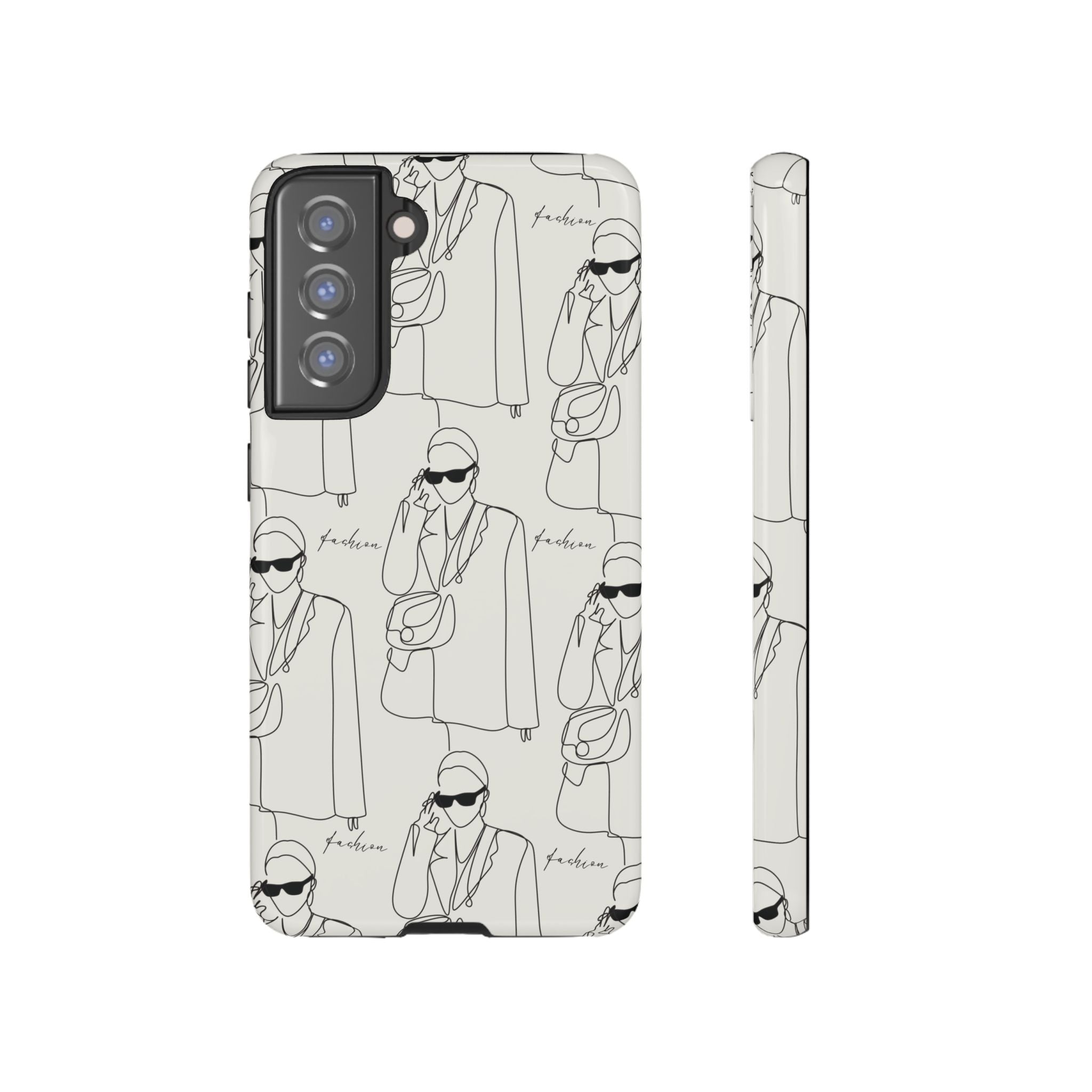 Fashion Sketch Phone Case — Minimalist Chic Designer Pattern