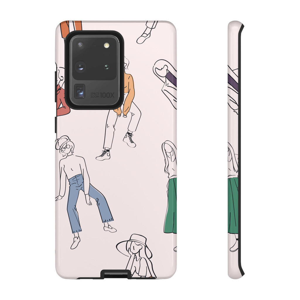 Dancing Women Pattern Phone Case — Chic Pastel Protective Phone Cover