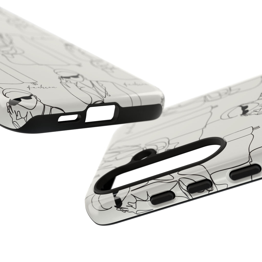 Fashion Sketch Phone Case — Minimalist Chic Designer Pattern