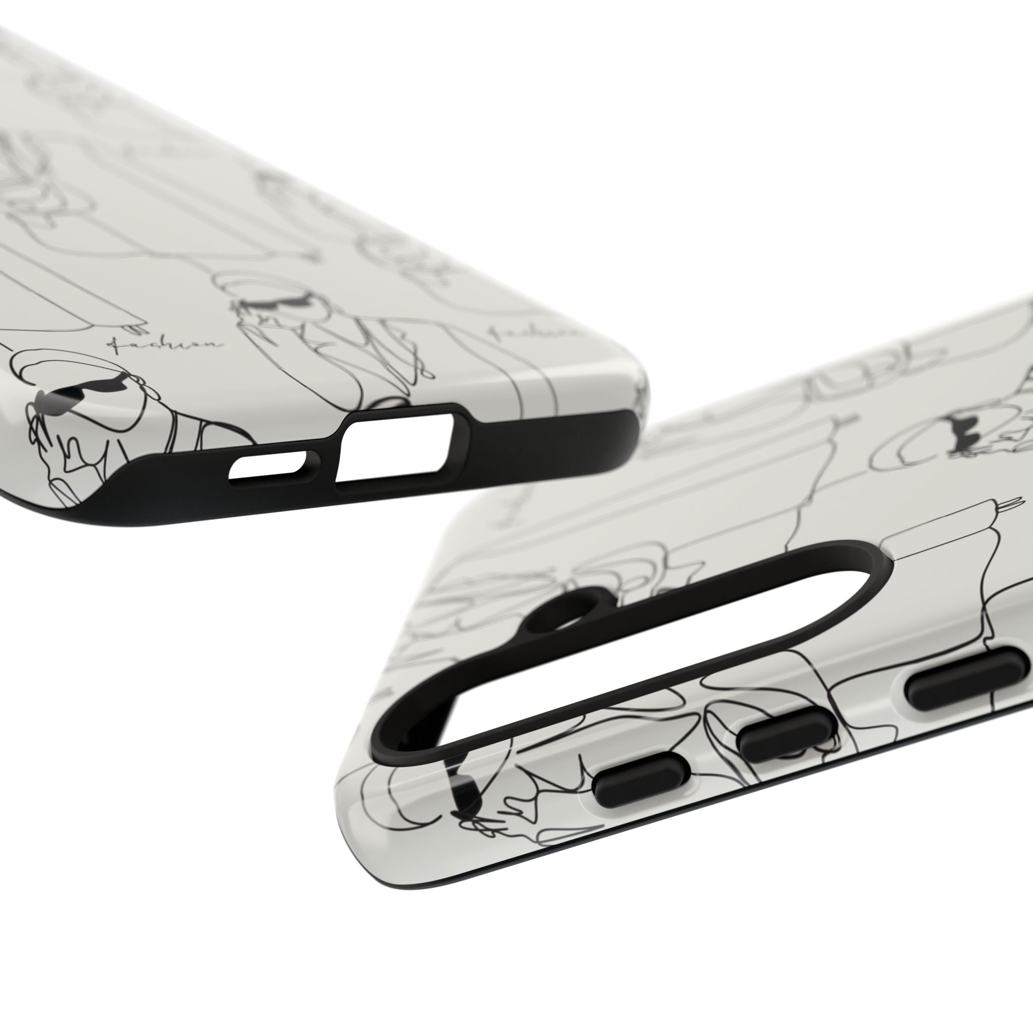 Fashion Sketch Phone Case — Minimalist Chic Designer Pattern