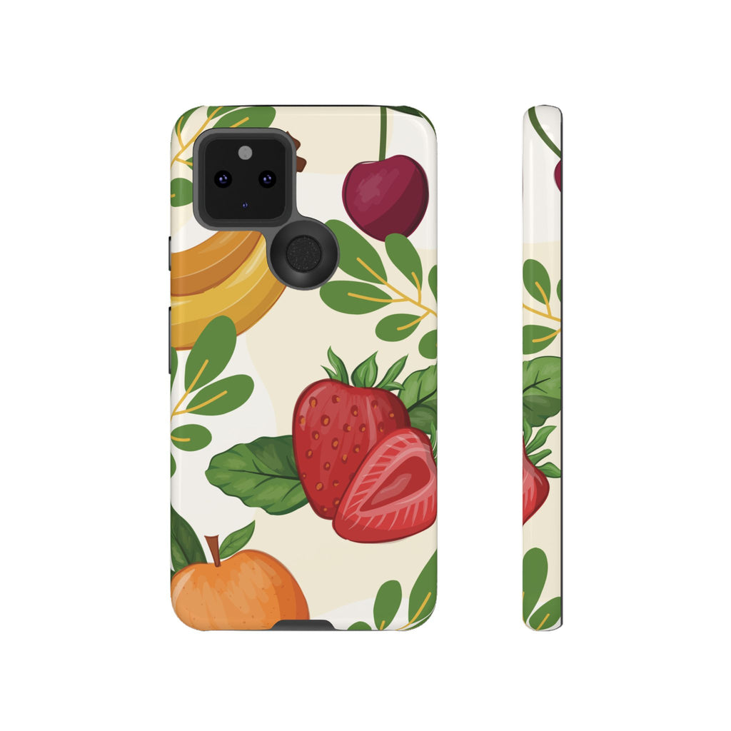 Fruit Pattern Tough Case — Floral Strawberry & Banana Phone Cover