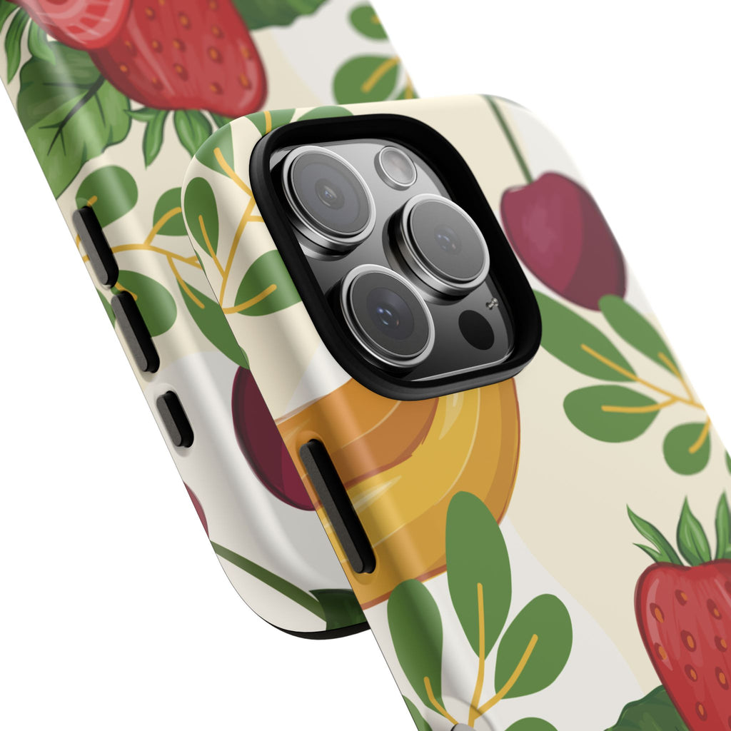 Fruit Pattern Tough Case — Floral Strawberry & Banana Phone Cover