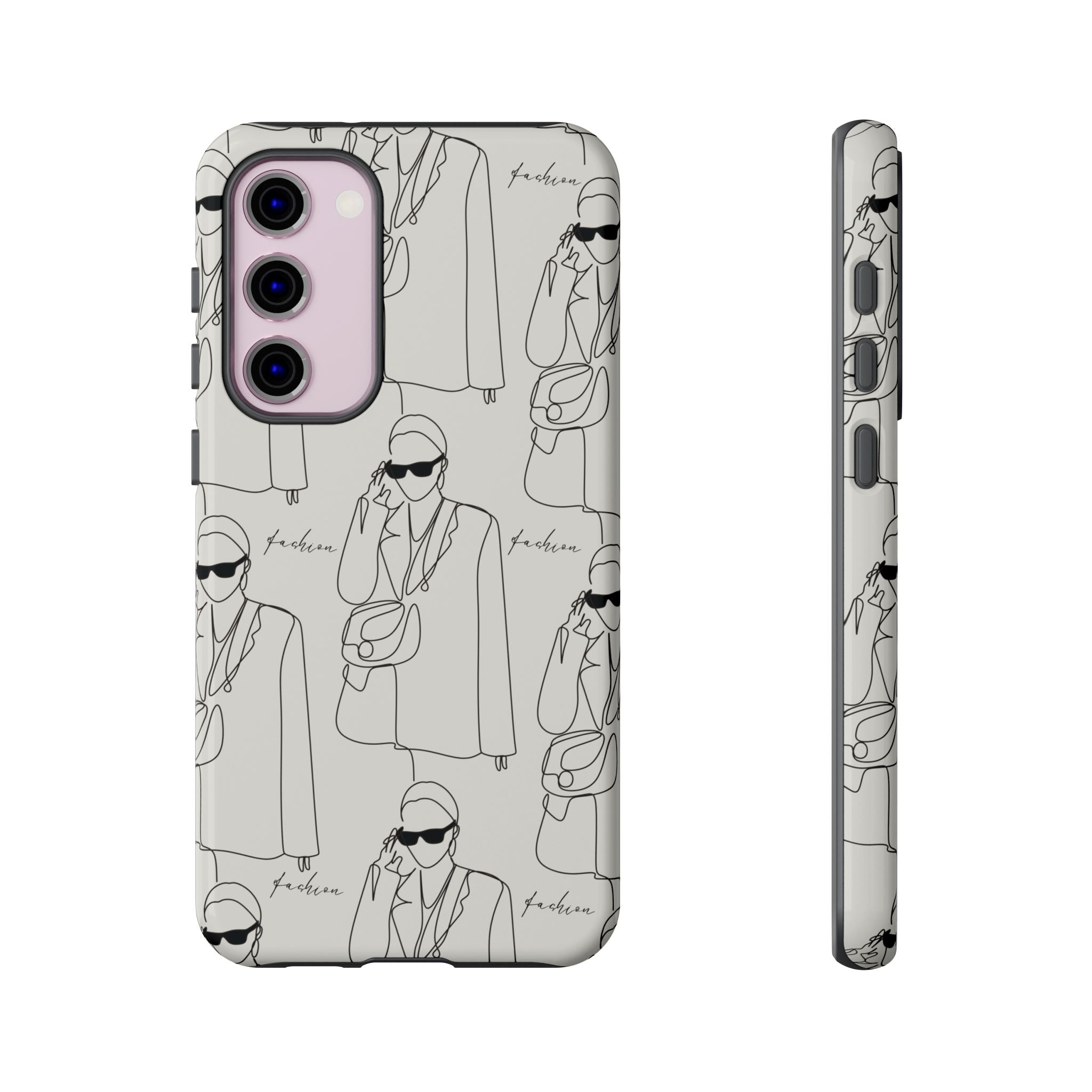 Fashion Sketch Phone Case — Minimalist Chic Designer Pattern