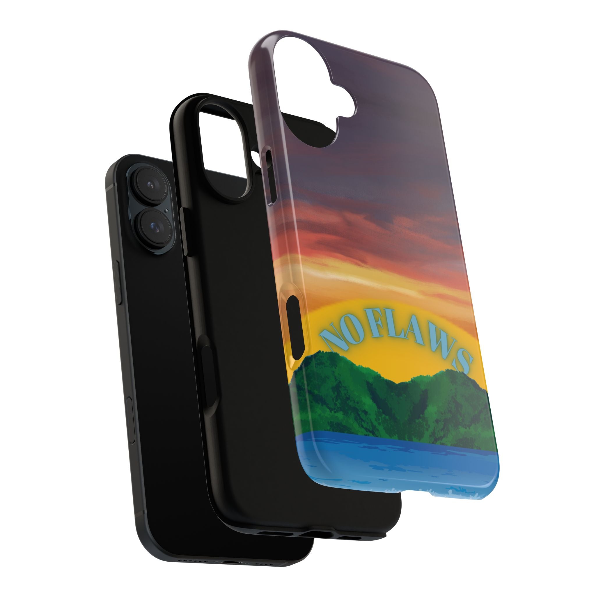 Sunset 'No Flaws' Tough Phone Case — Tropical Beach Protective Cover