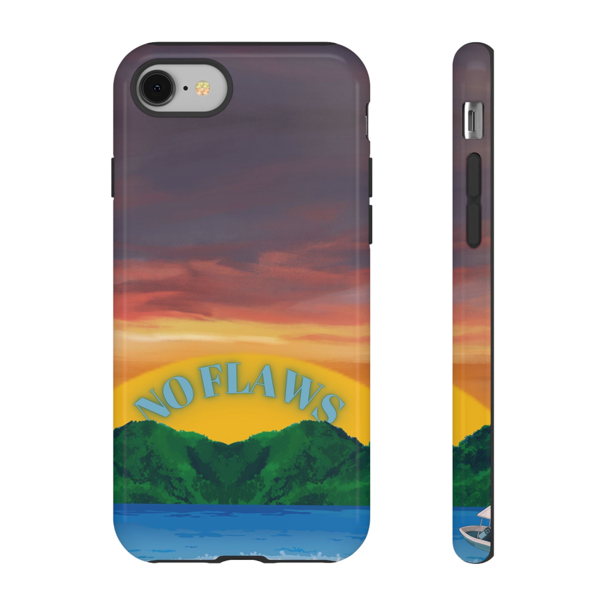 Sunset 'No Flaws' Tough Phone Case — Tropical Beach Protective Cover