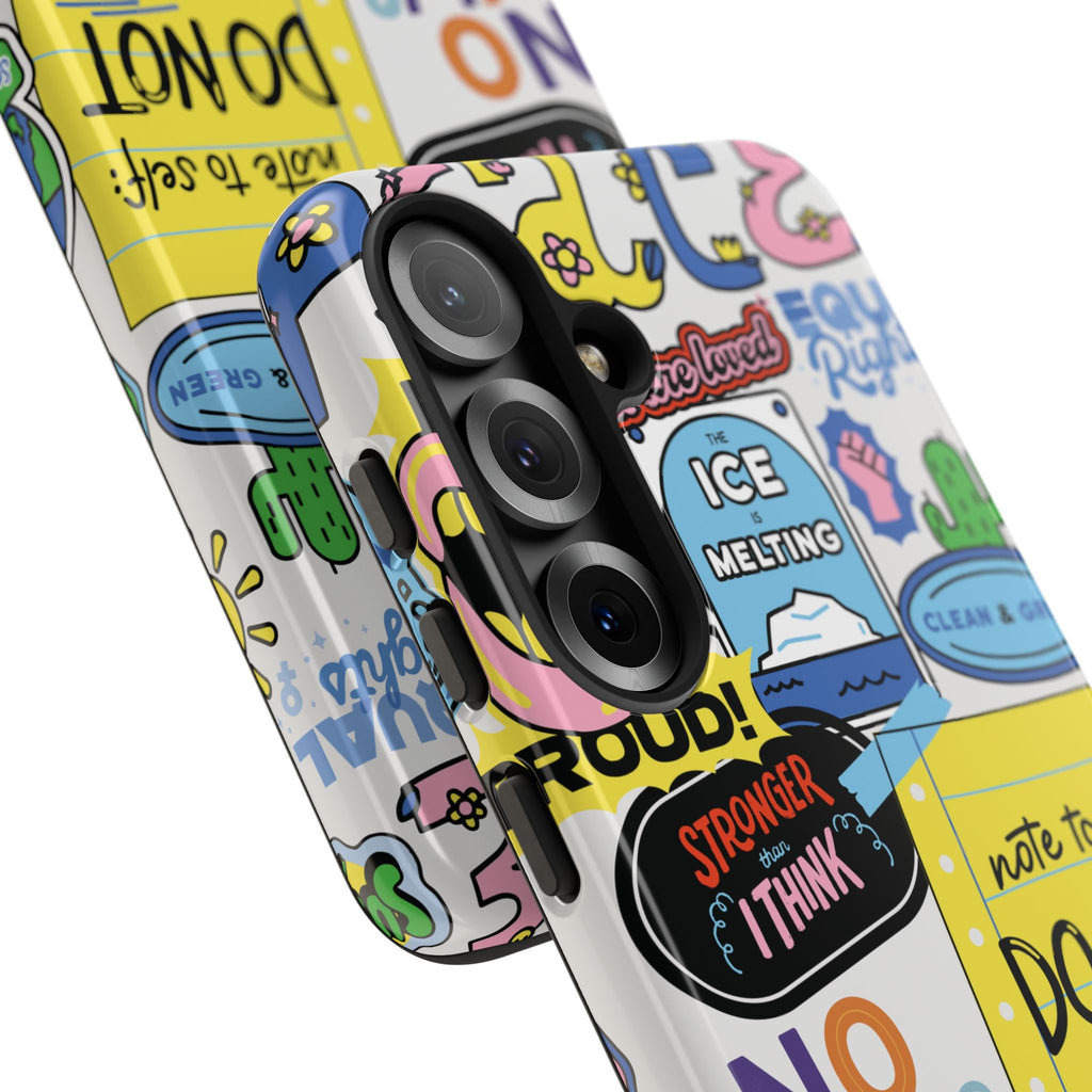 Sticker Collage Phone Case — Motivational "Do Not Quit" Protective Cover