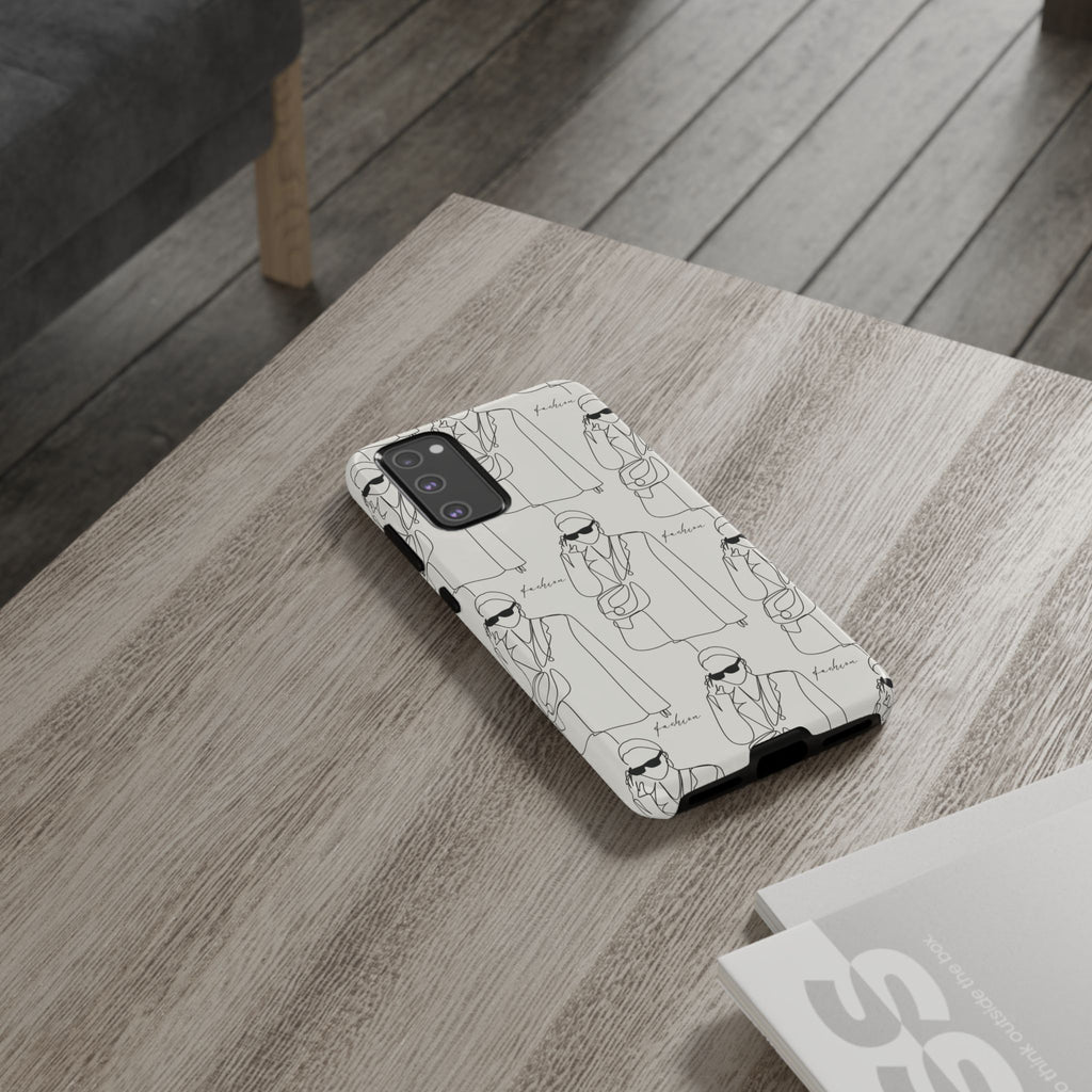 Fashion Sketch Phone Case — Minimalist Chic Designer Pattern