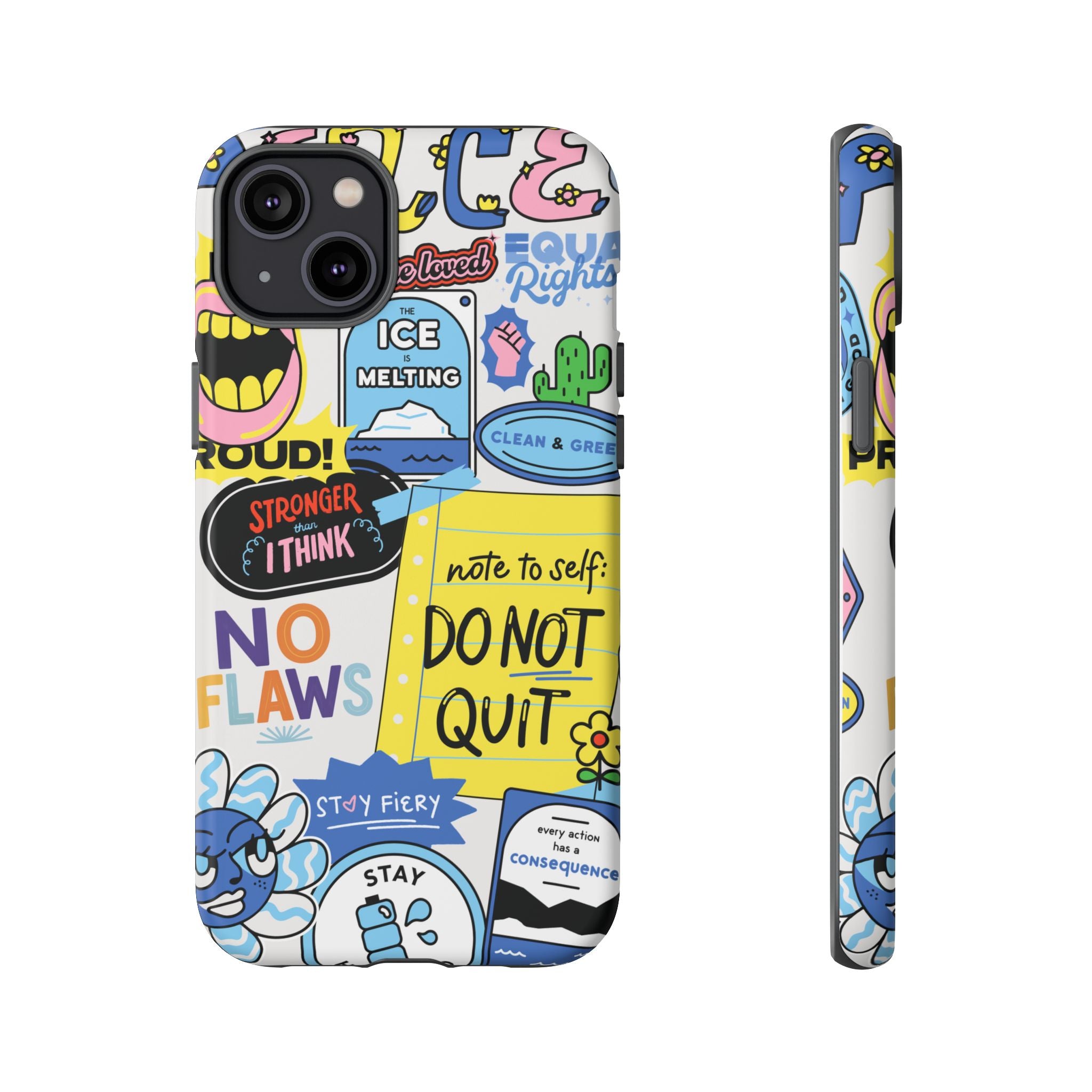 Sticker Collage Phone Case — Motivational "Do Not Quit" Protective Cover