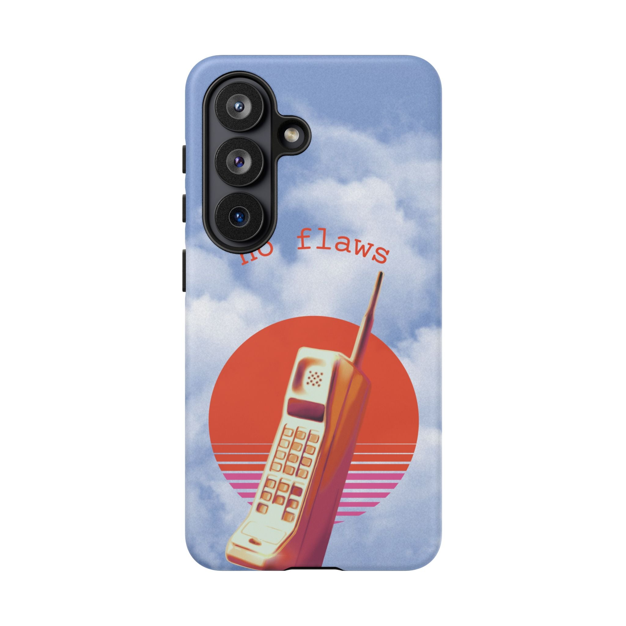 Retro “No Flaws” Phone Tough Case — Vintage 90s Aesthetic Protective Phone Case