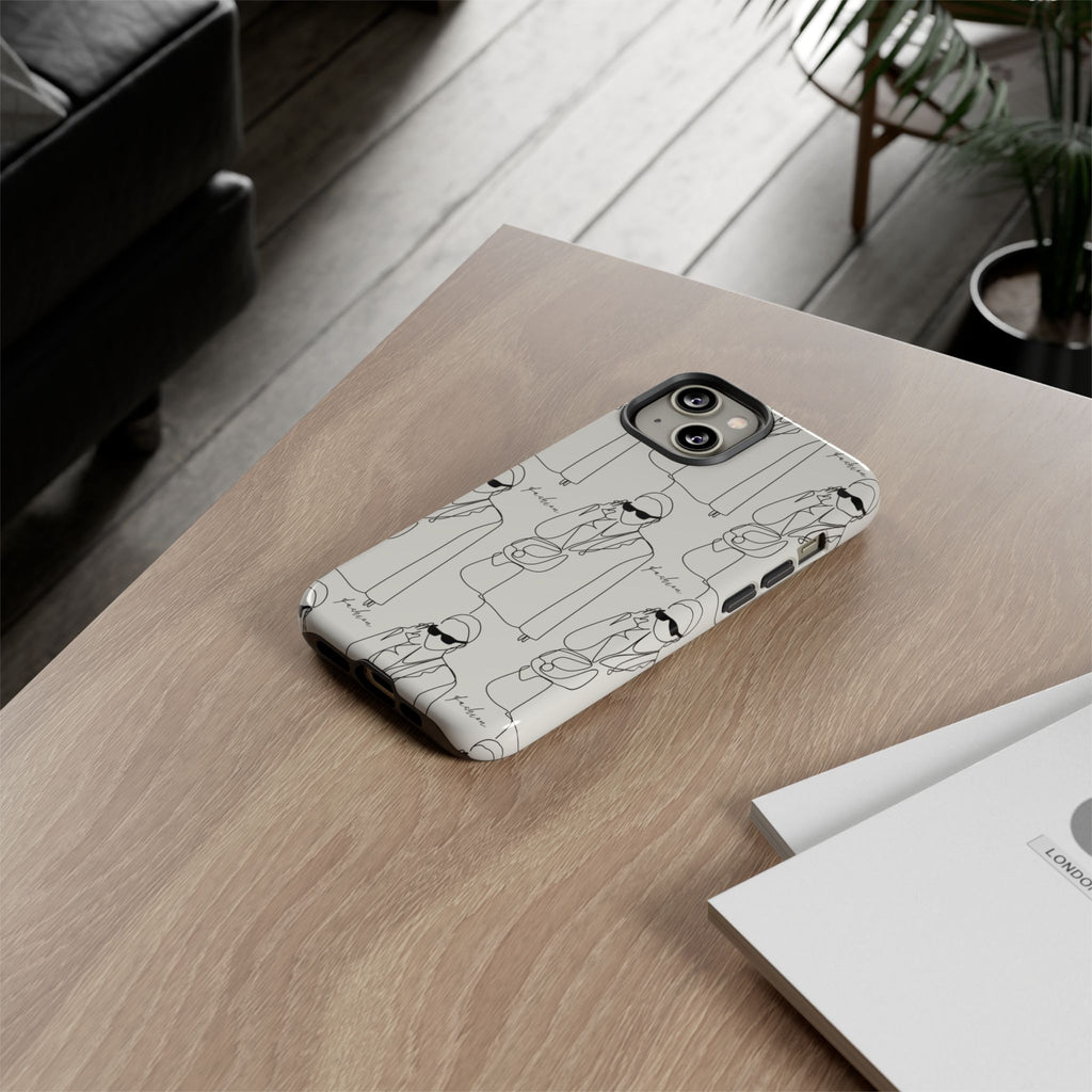 Fashion Sketch Phone Case — Minimalist Chic Designer Pattern