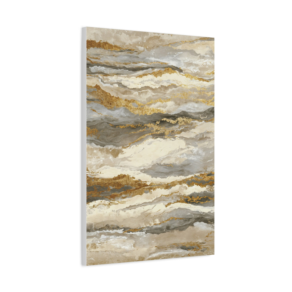 Abstract Gold Marble Canvas Print — Neutral Earth-Tone Wall Art