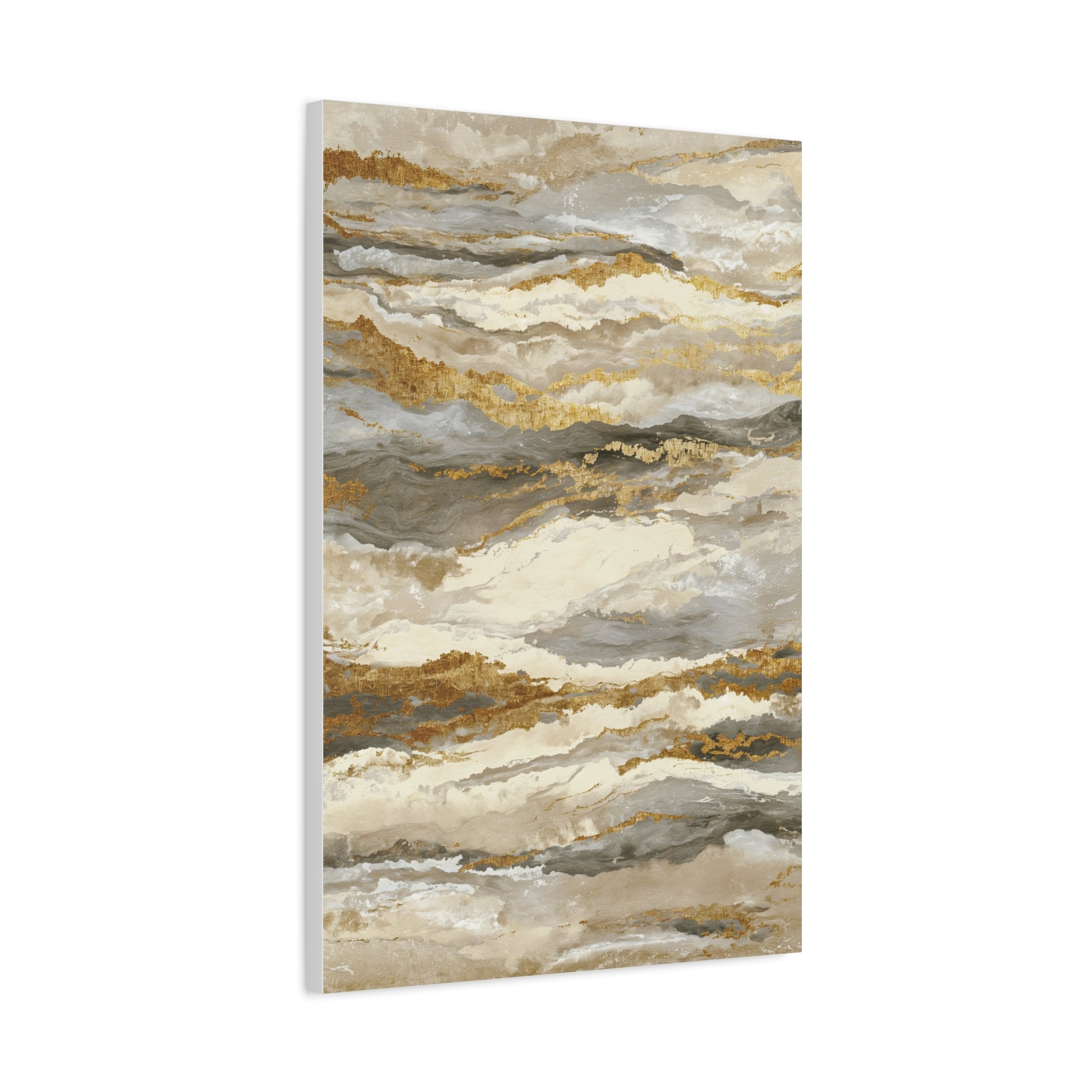 Abstract Gold Marble Canvas Print — Neutral Earth-Tone Wall Art