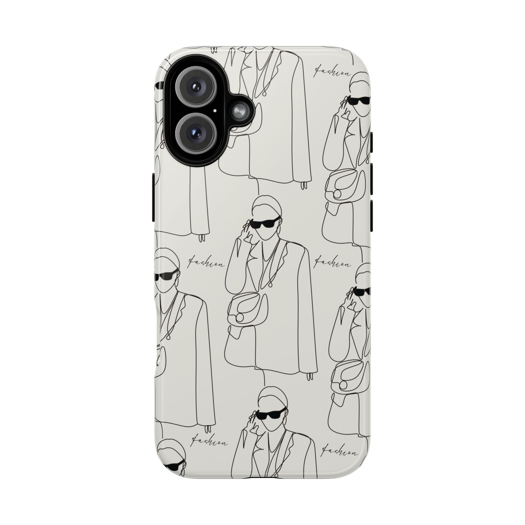 Fashion Sketch Phone Case — Minimalist Chic Designer Pattern
