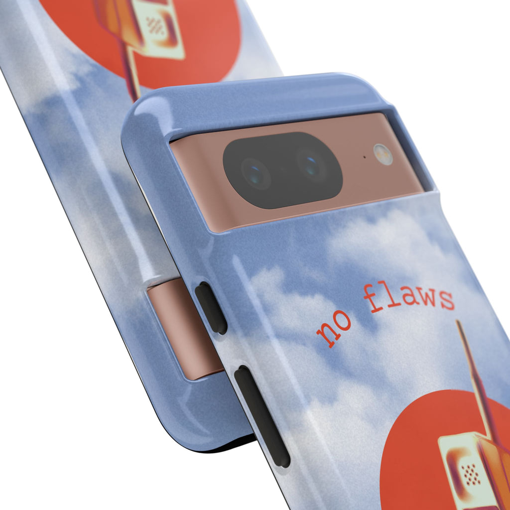 Retro “No Flaws” Phone Tough Case — Vintage 90s Aesthetic Protective Phone Case