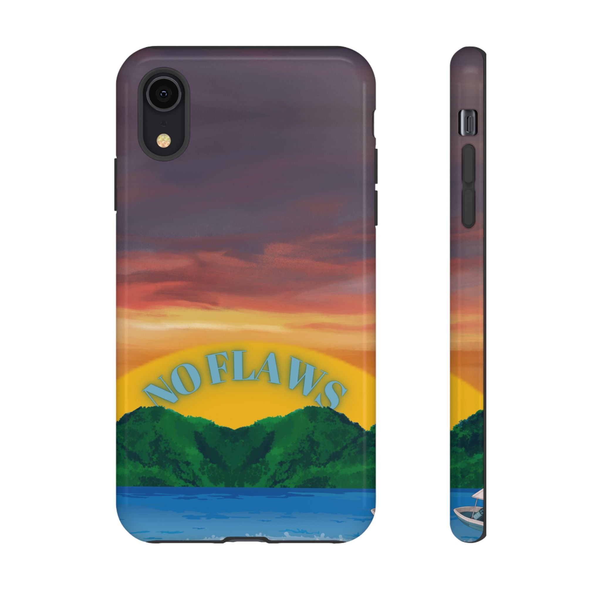 Sunset 'No Flaws' Tough Phone Case — Tropical Beach Protective Cover