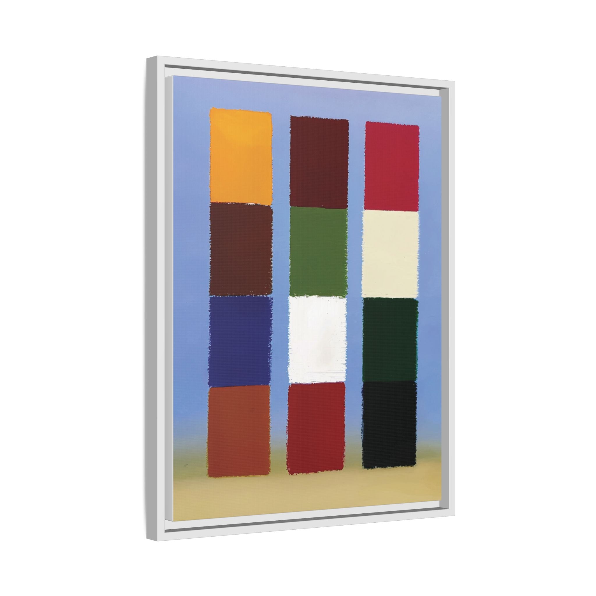 Framed Matte Canvas - Abstract Color Block Wall Art