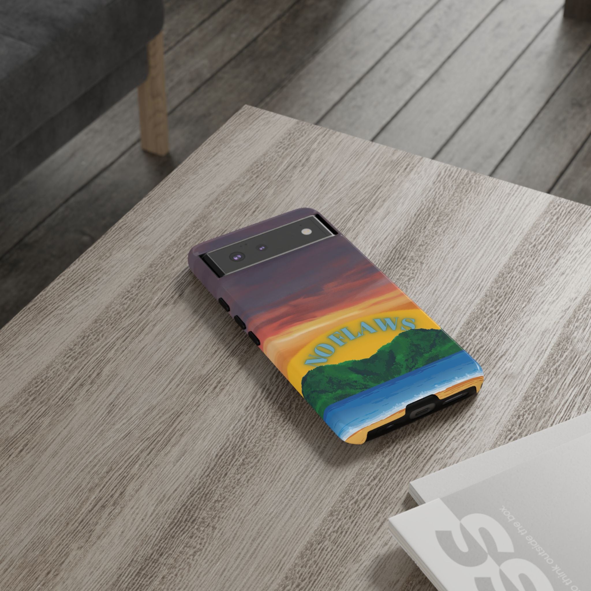 Sunset 'No Flaws' Tough Phone Case — Tropical Beach Protective Cover