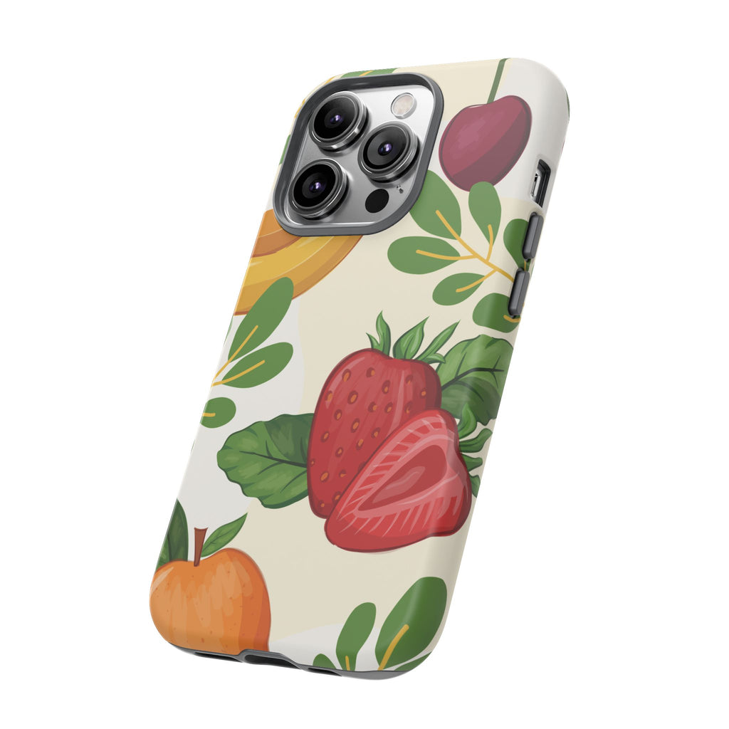 Fruit Pattern Tough Case — Floral Strawberry & Banana Phone Cover