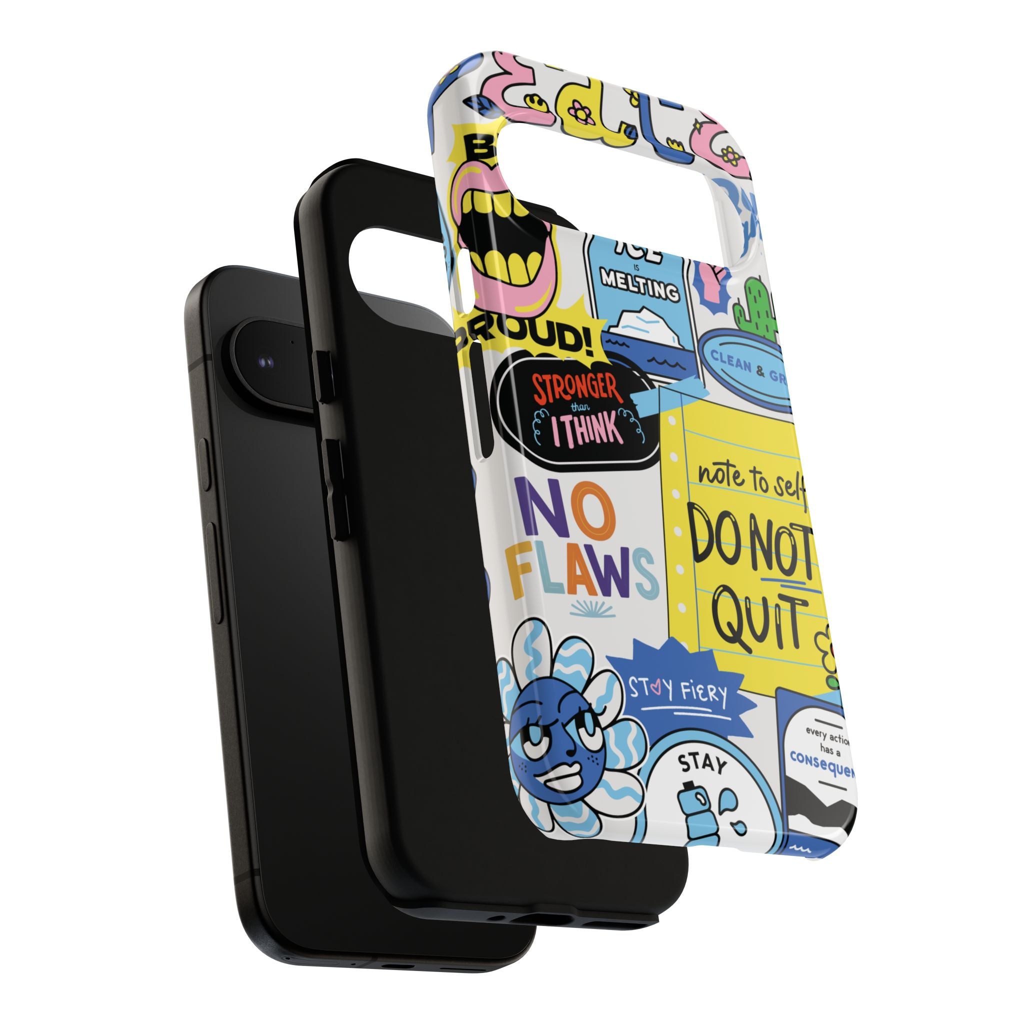 Sticker Collage Phone Case — Motivational "Do Not Quit" Protective Cover