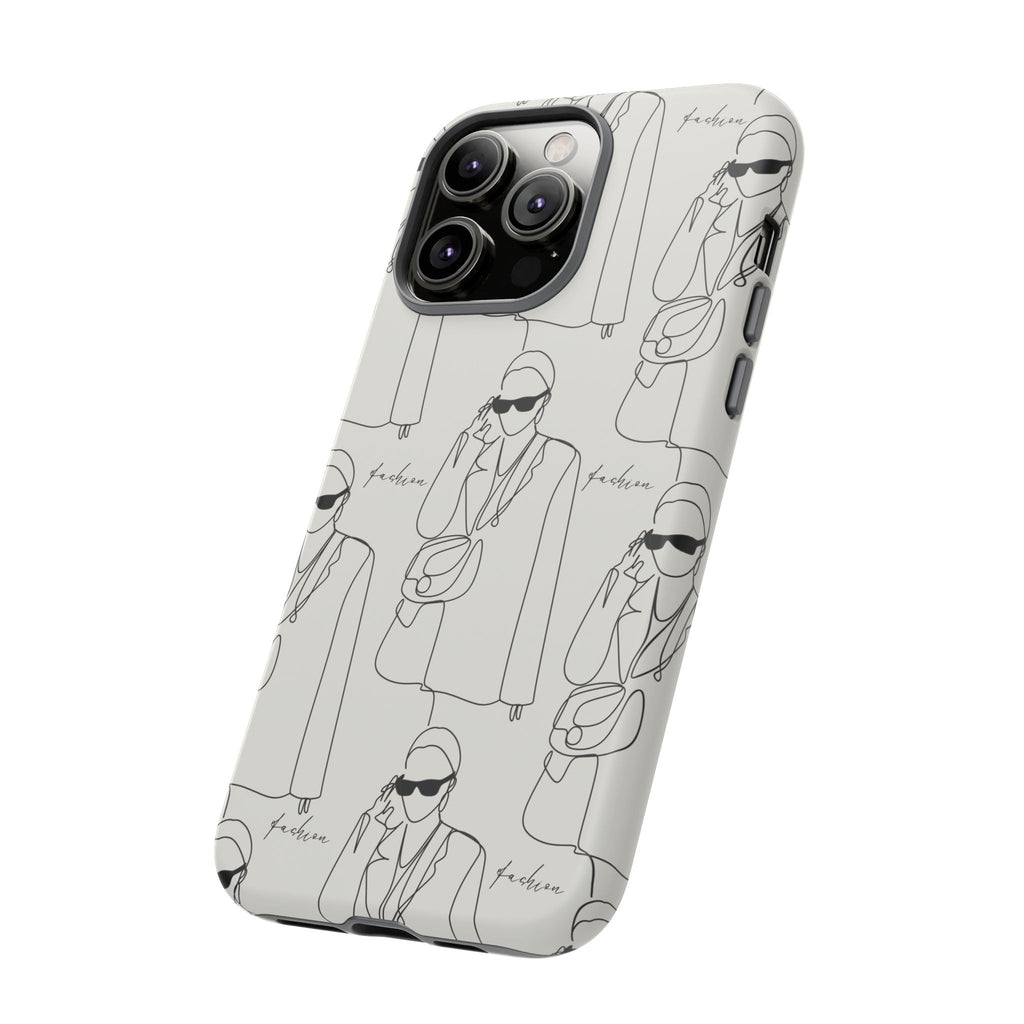 Fashion Sketch Phone Case — Minimalist Chic Designer Pattern